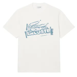 Lacoste Crocodile Graffiti S/S Tee White