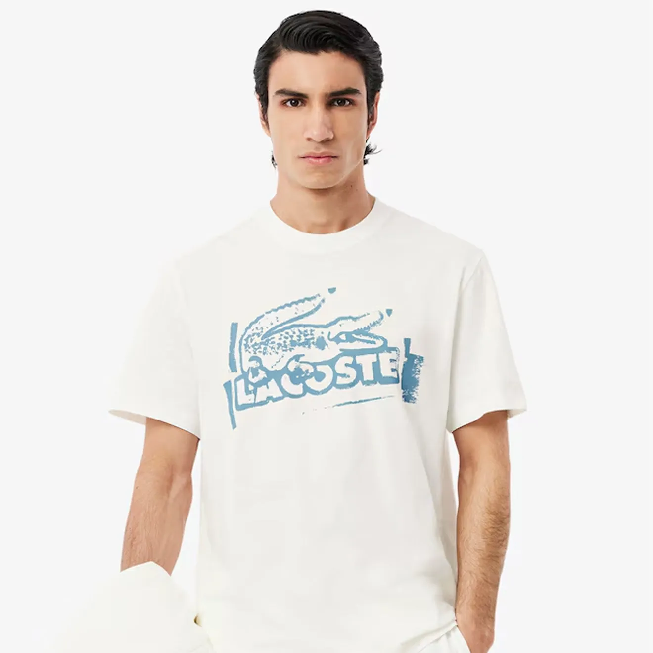 Lacoste Crocodile Graffiti S/S Tee White