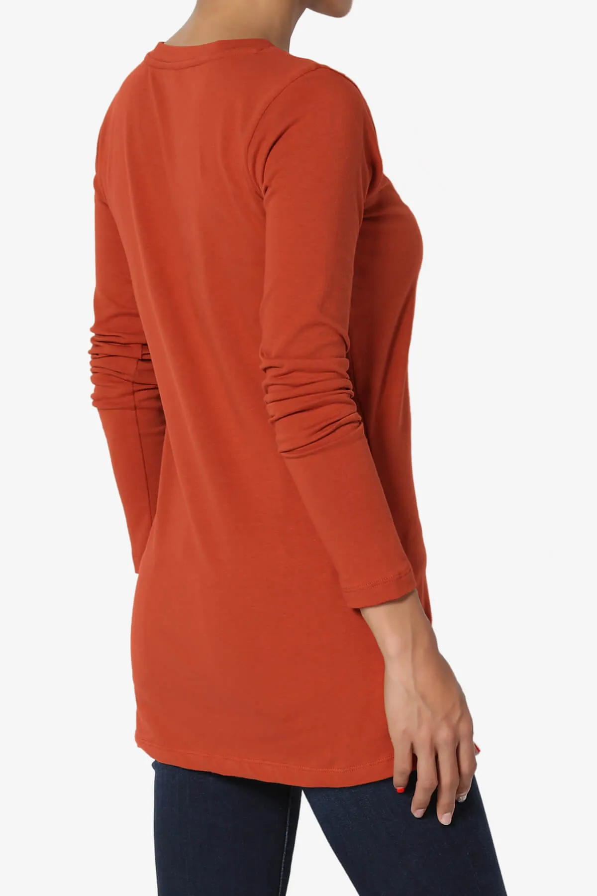 Lasso Cotton V-Neck Long Sleeve Tee