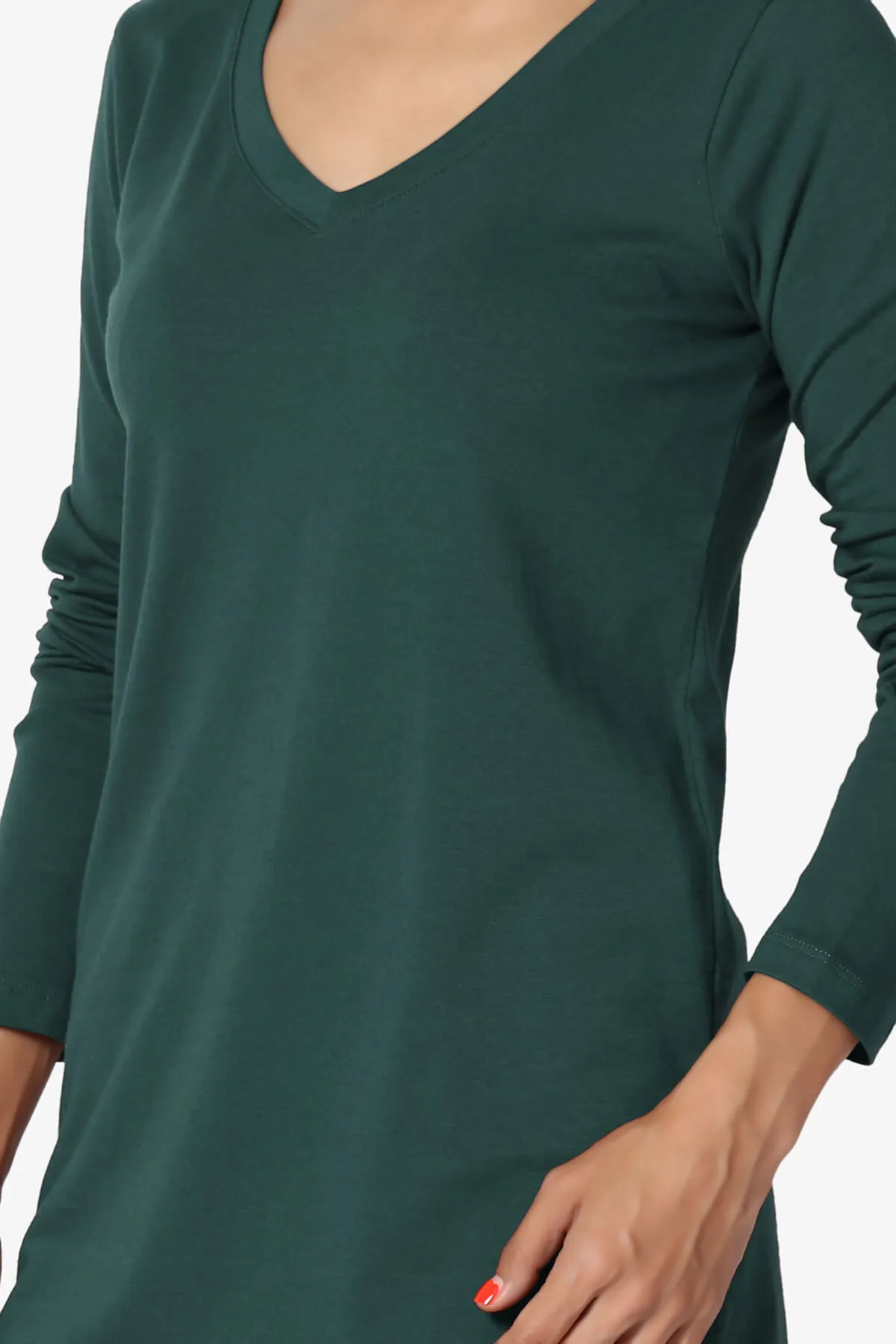 Lasso Cotton V-Neck Long Sleeve Tee