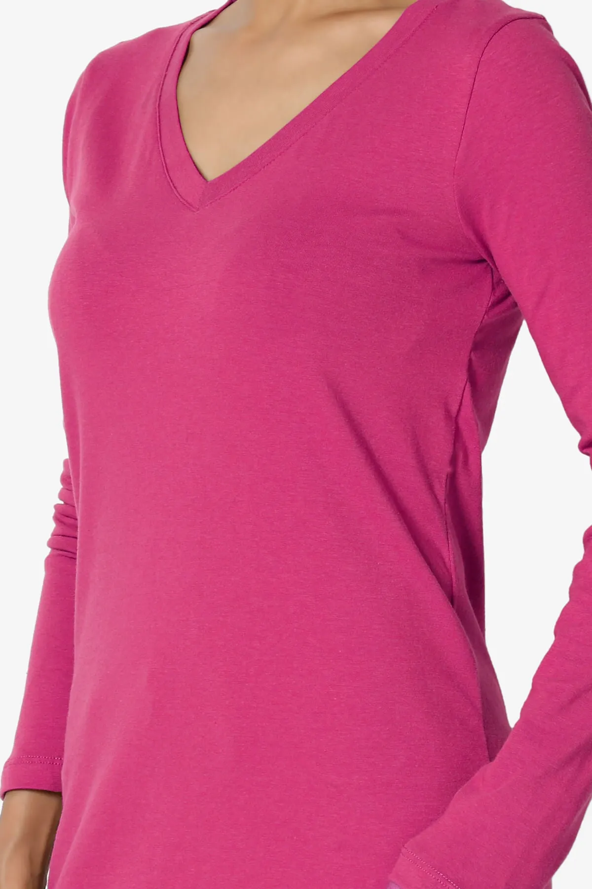 Lasso Cotton V-Neck Long Sleeve Tee
