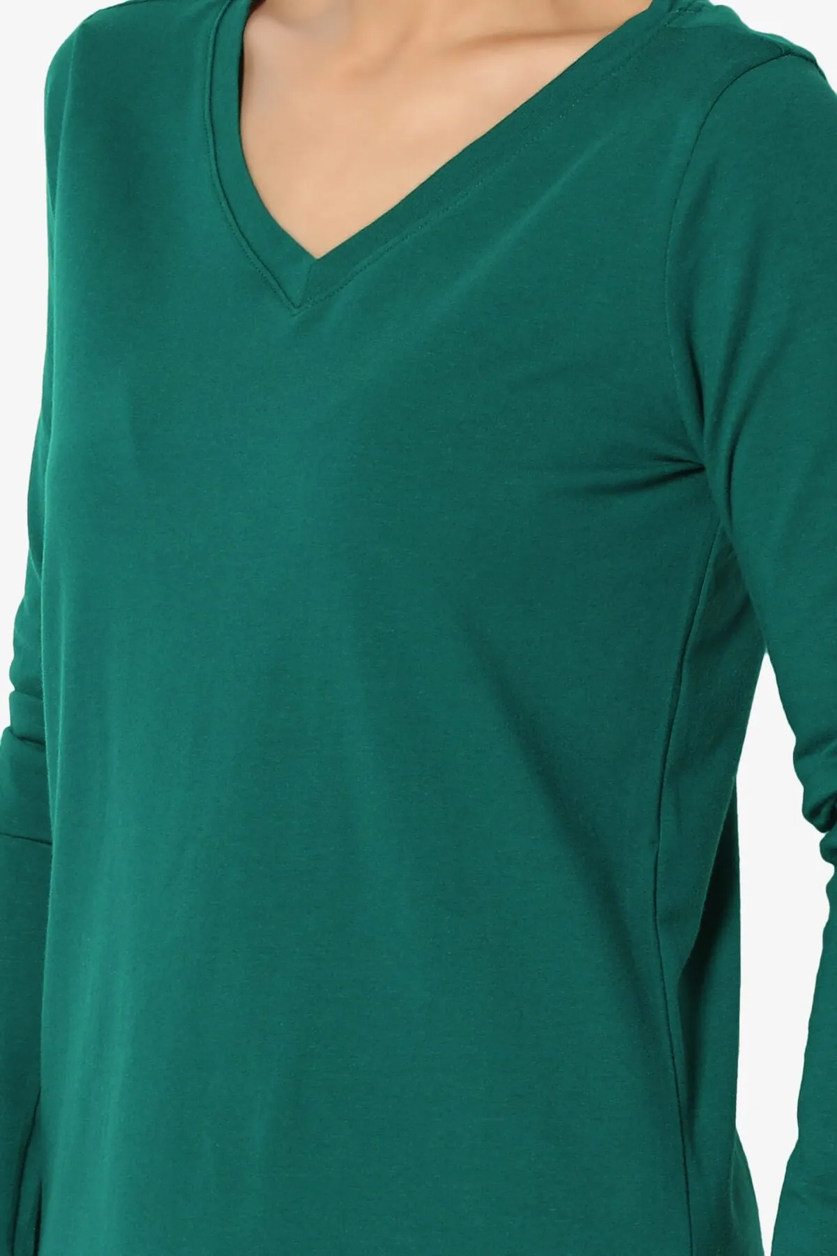 Lasso Cotton V-Neck Long Sleeve Tee