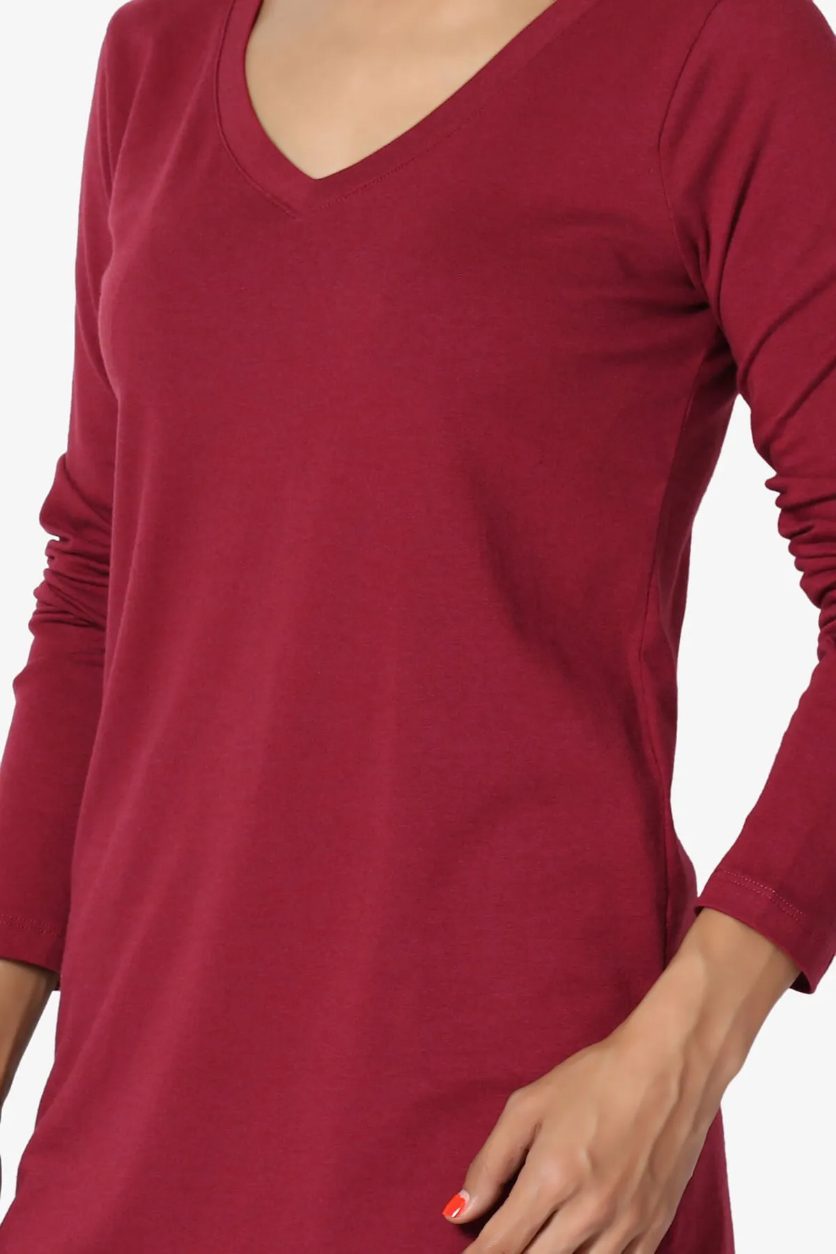 Lasso Cotton V-Neck Long Sleeve Tee