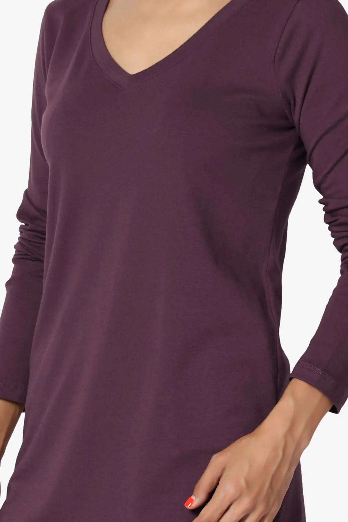 Lasso Cotton V-Neck Long Sleeve Tee