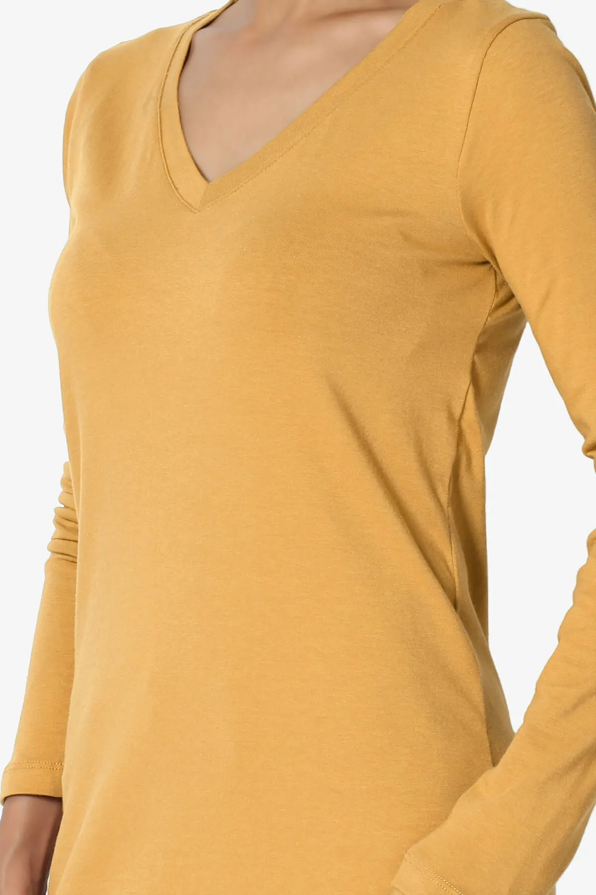 Lasso Cotton V-Neck Long Sleeve Tee