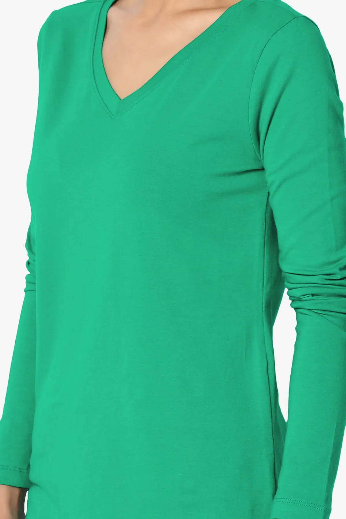 Lasso Cotton V-Neck Long Sleeve Tee