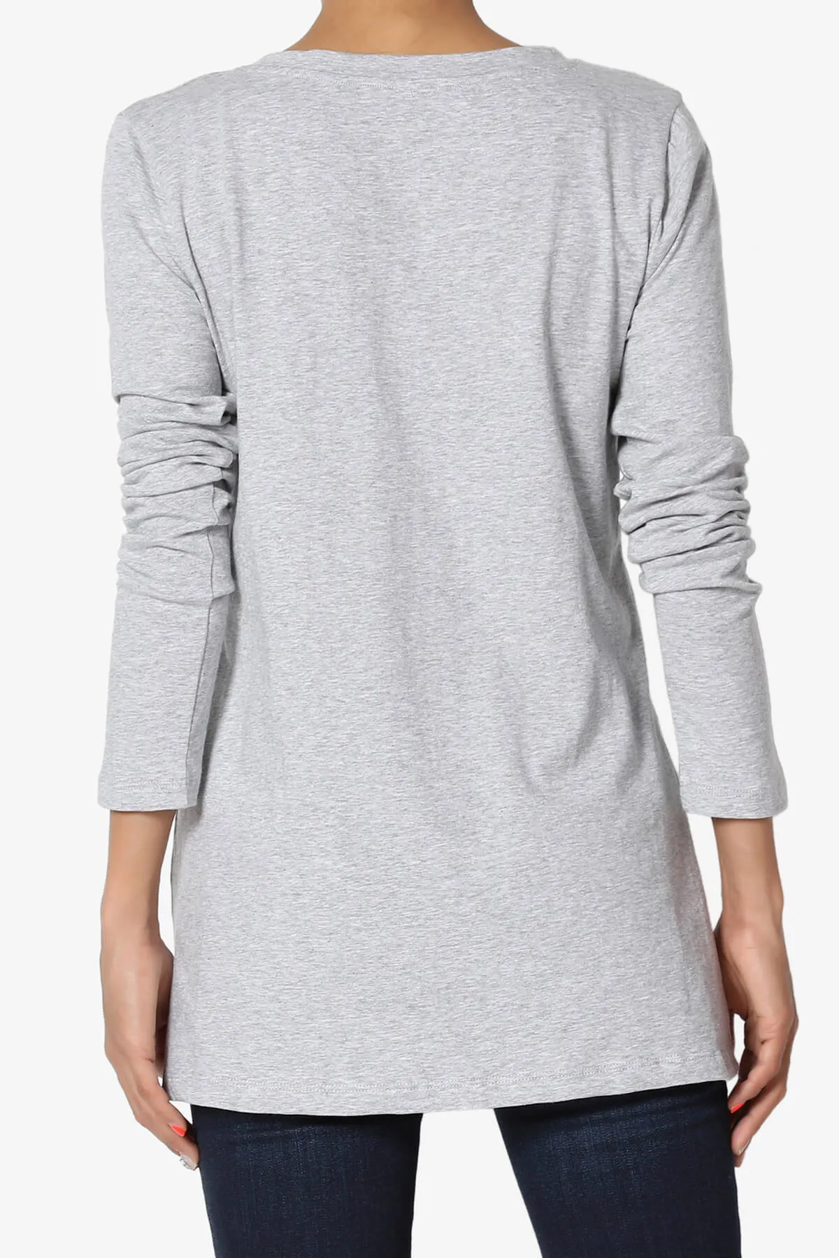 Lasso Cotton V-Neck Long Sleeve Tee
