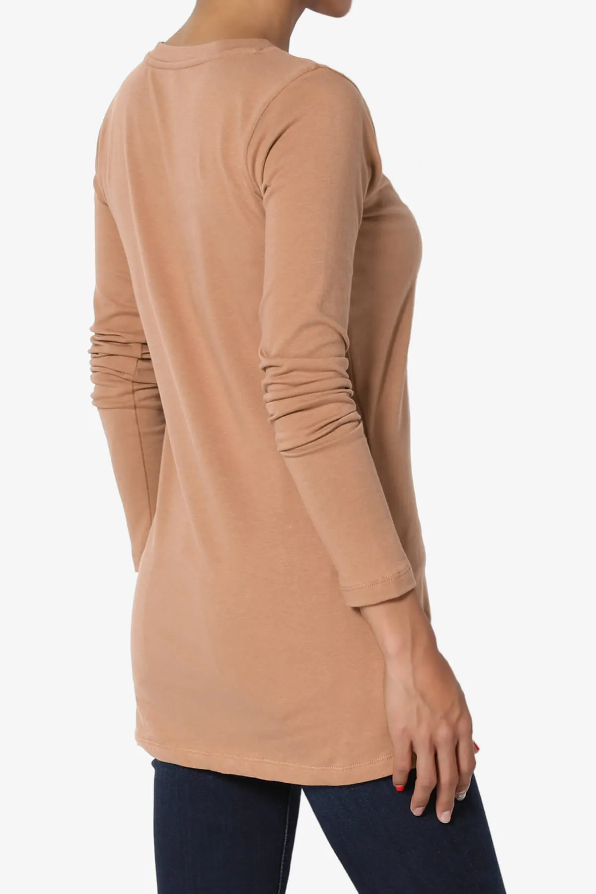Lasso Cotton V-Neck Long Sleeve Tee