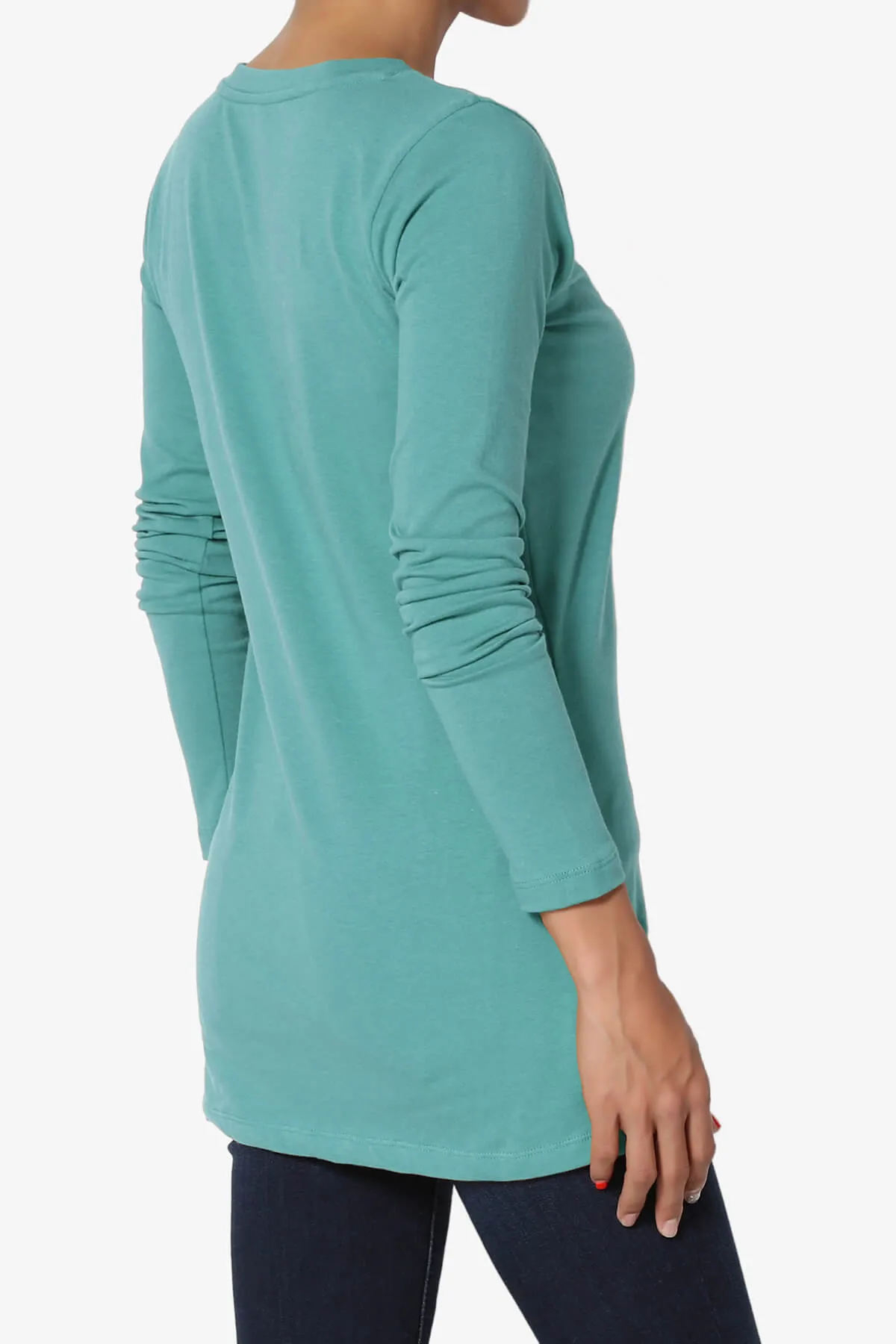 Lasso Cotton V-Neck Long Sleeve Tee