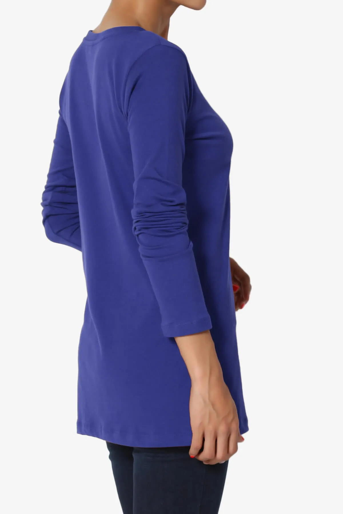 Lasso Cotton V-Neck Long Sleeve Tee