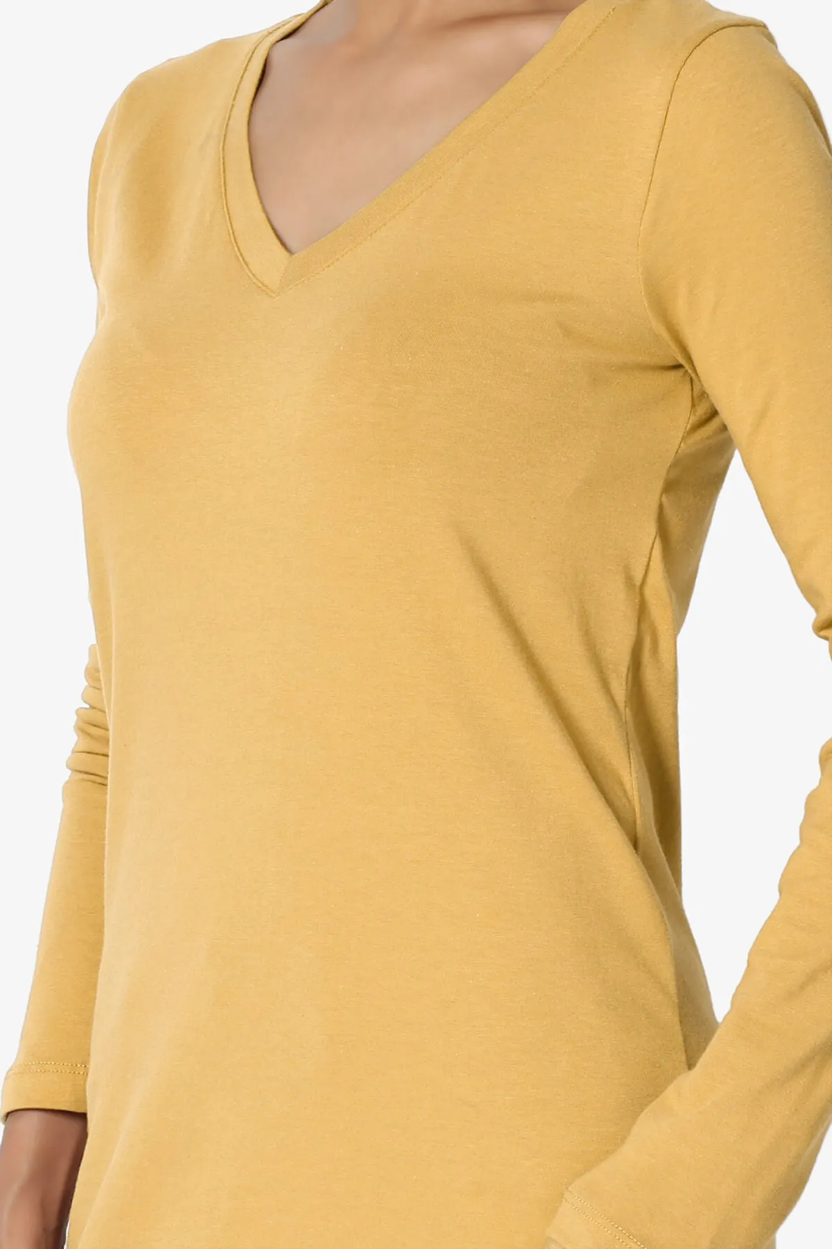 Lasso Cotton V-Neck Long Sleeve Tee