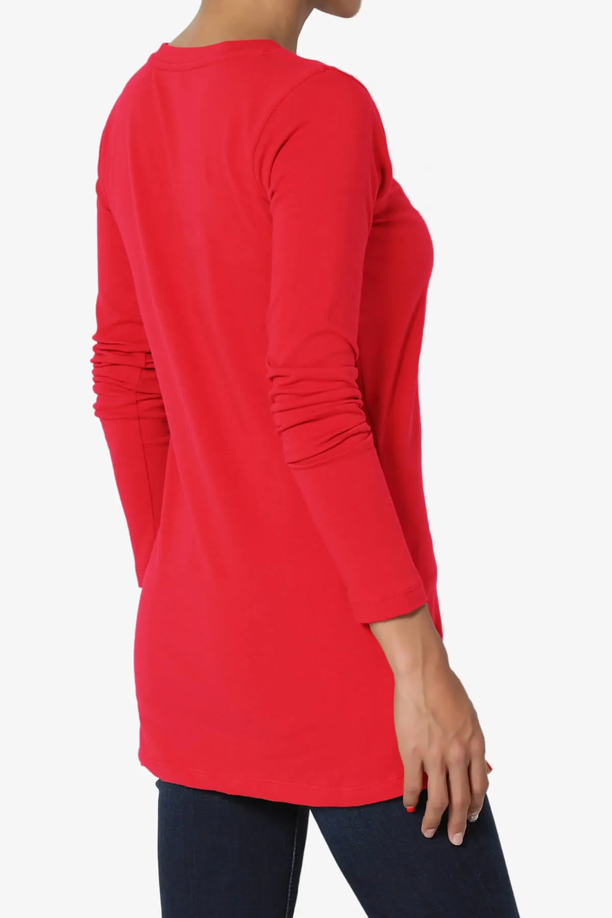 Lasso Cotton V-Neck Long Sleeve Tee