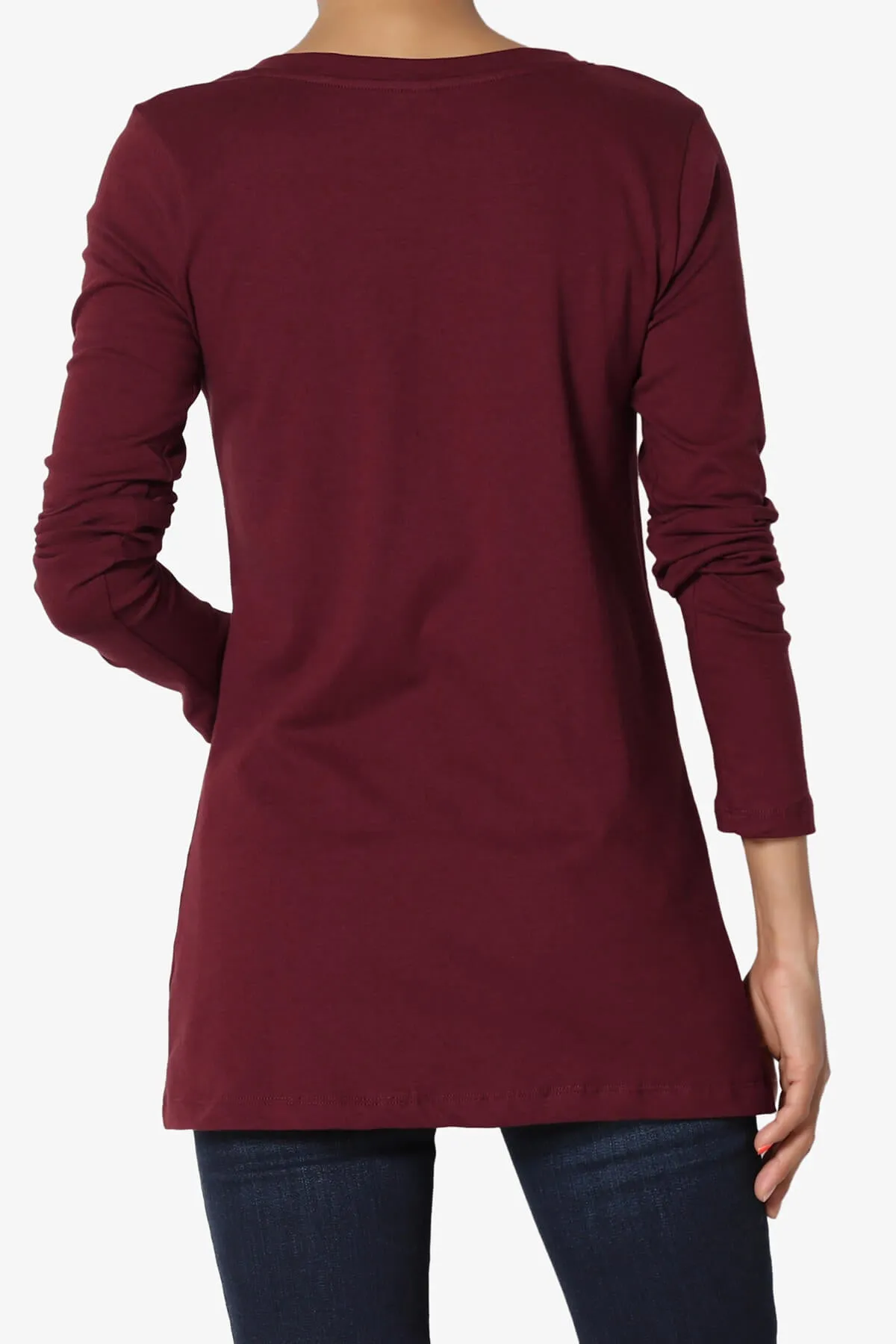 Lasso Cotton V-Neck Long Sleeve Tee