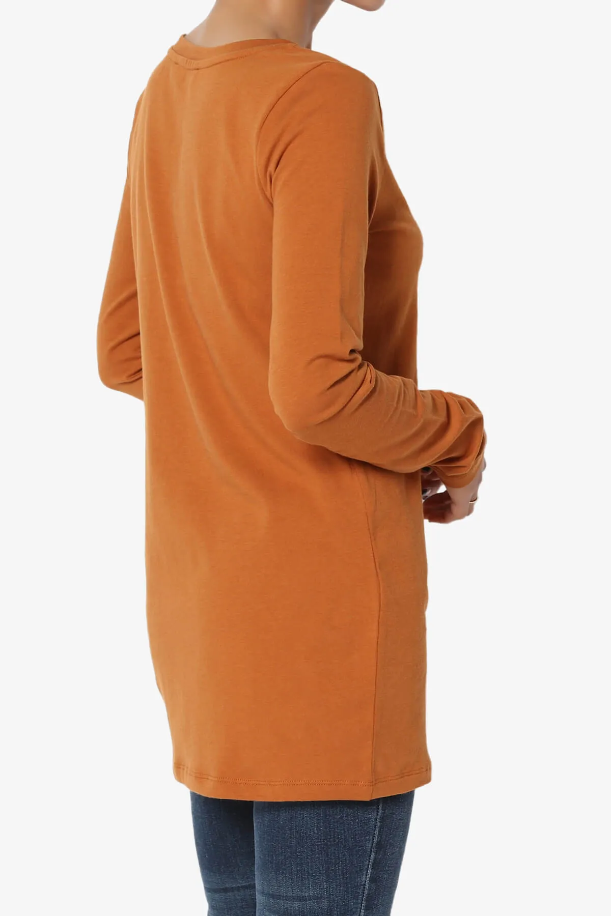 Lasso Cotton V-Neck Long Sleeve Tee