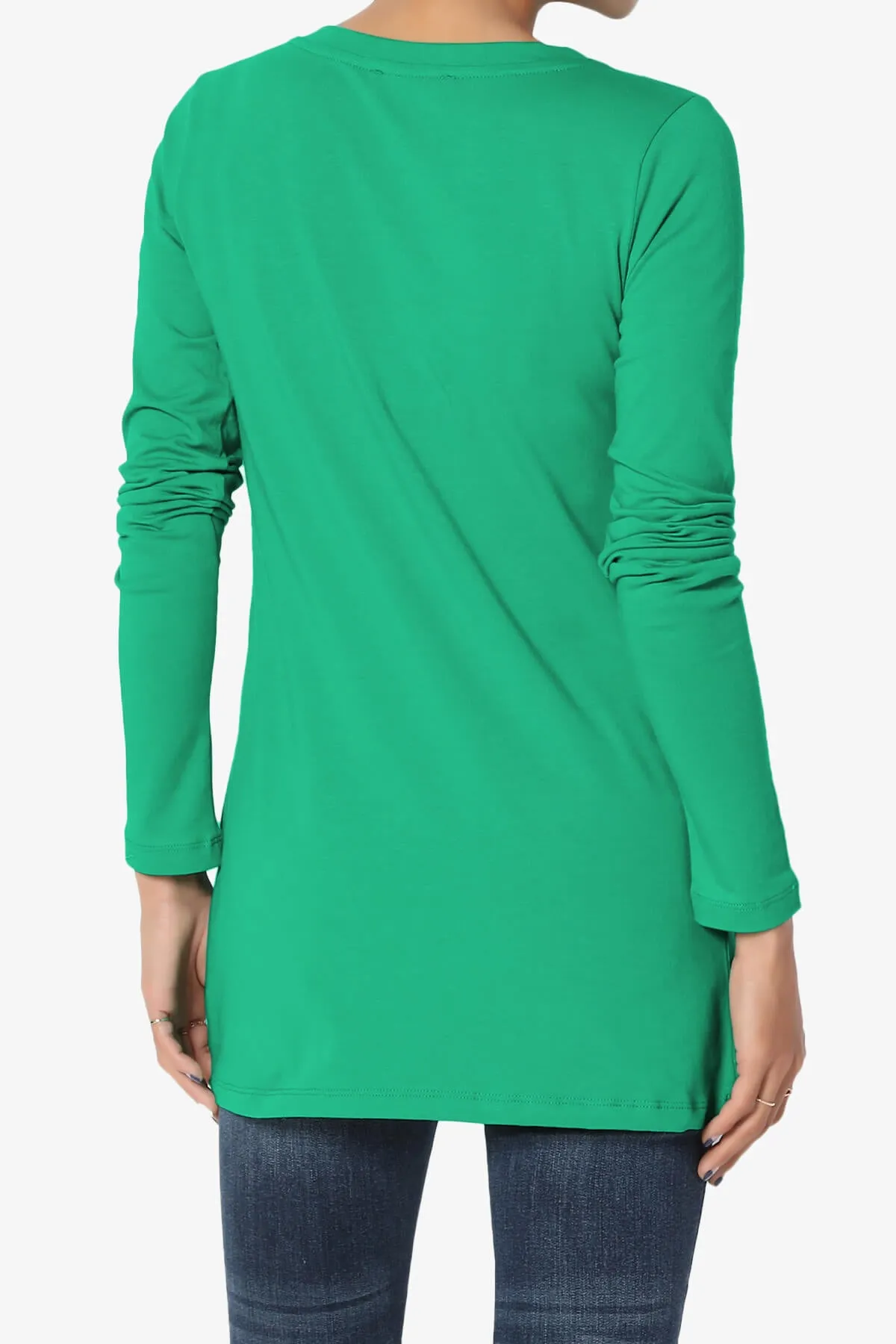 Lasso Cotton V-Neck Long Sleeve Tee