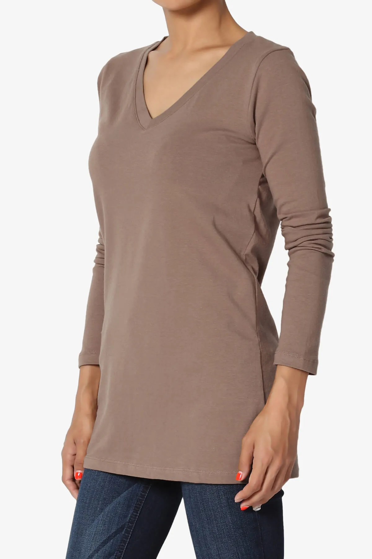 Lasso Cotton V-Neck Long Sleeve Tee