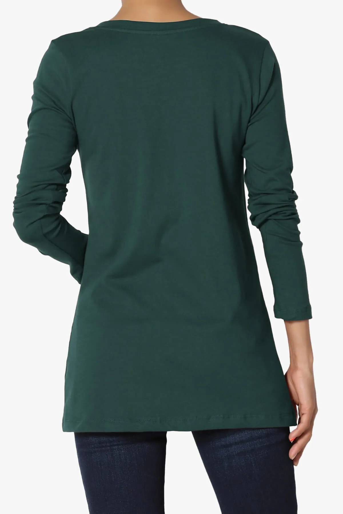 Lasso Cotton V-Neck Long Sleeve Tee