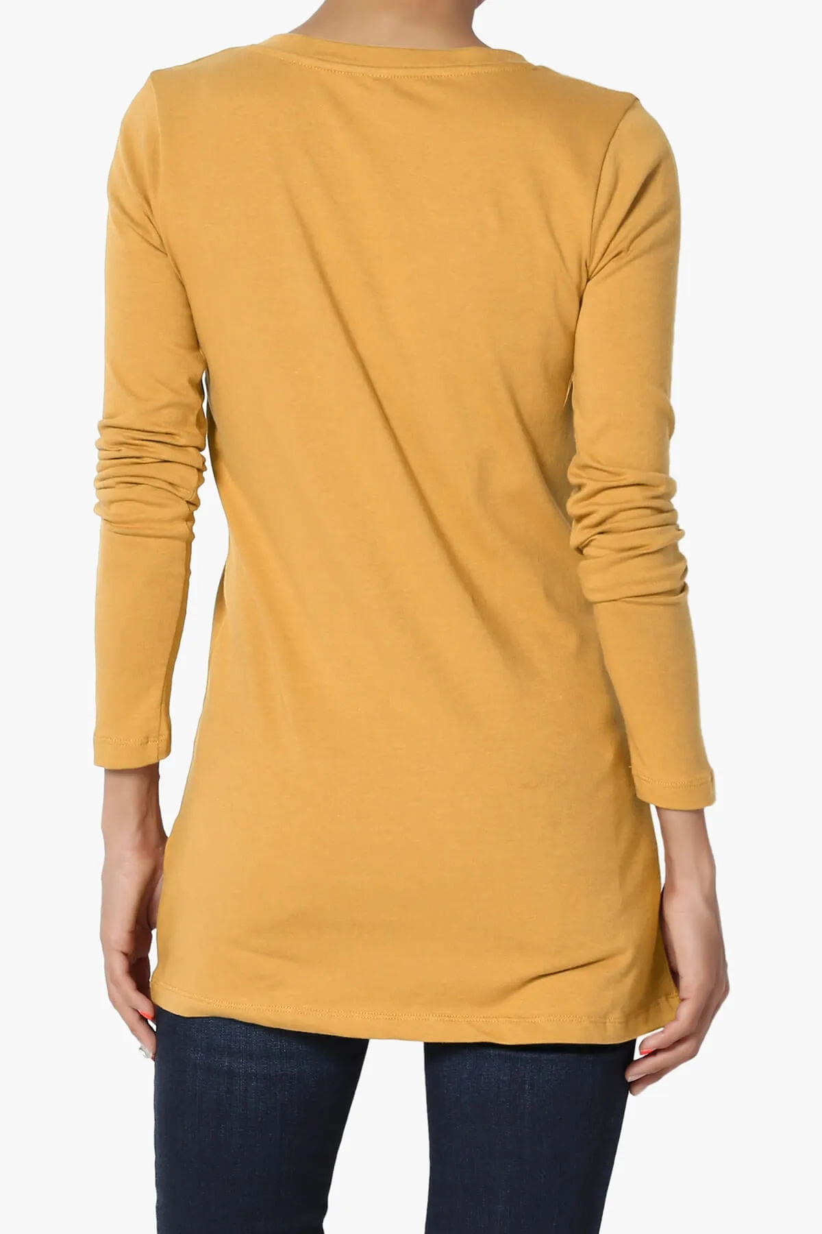 Lasso Cotton V-Neck Long Sleeve Tee