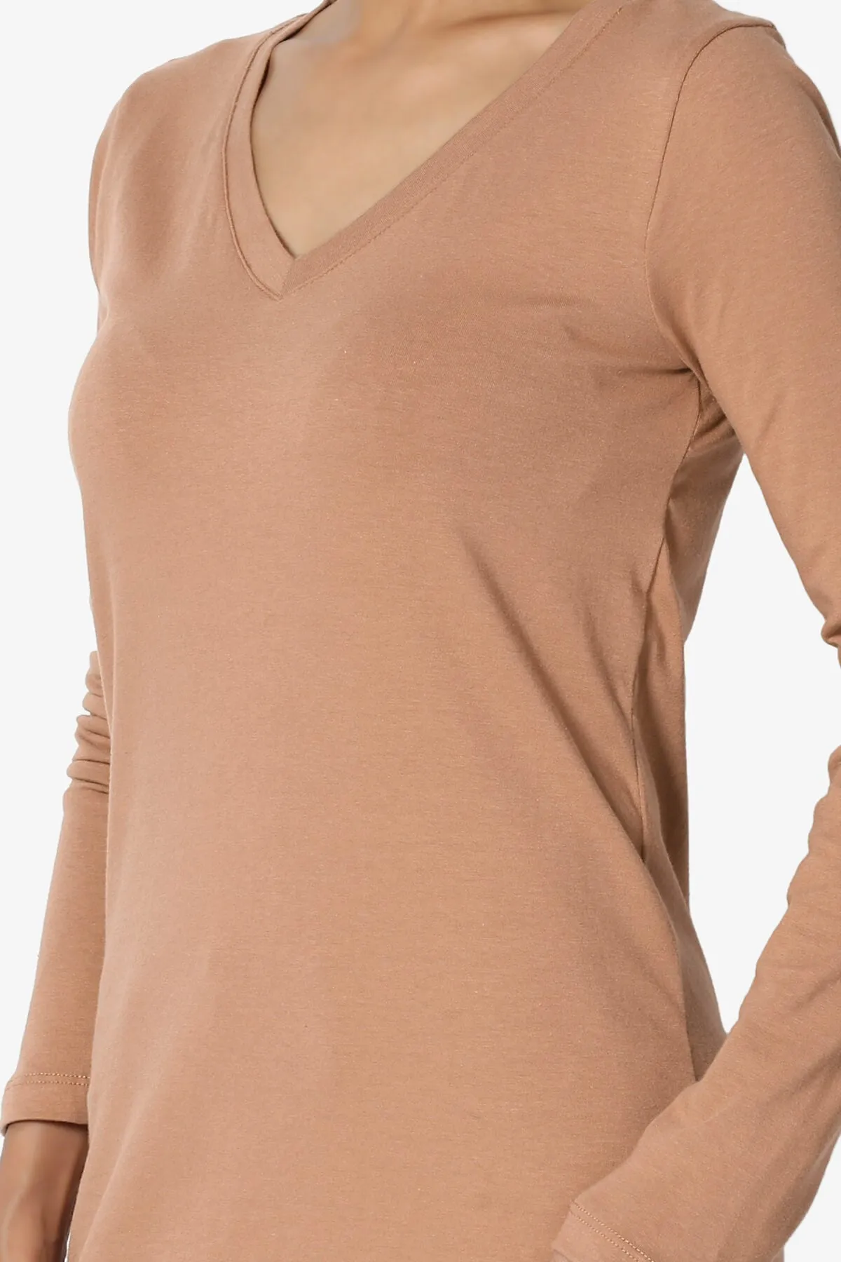 Lasso Cotton V-Neck Long Sleeve Tee