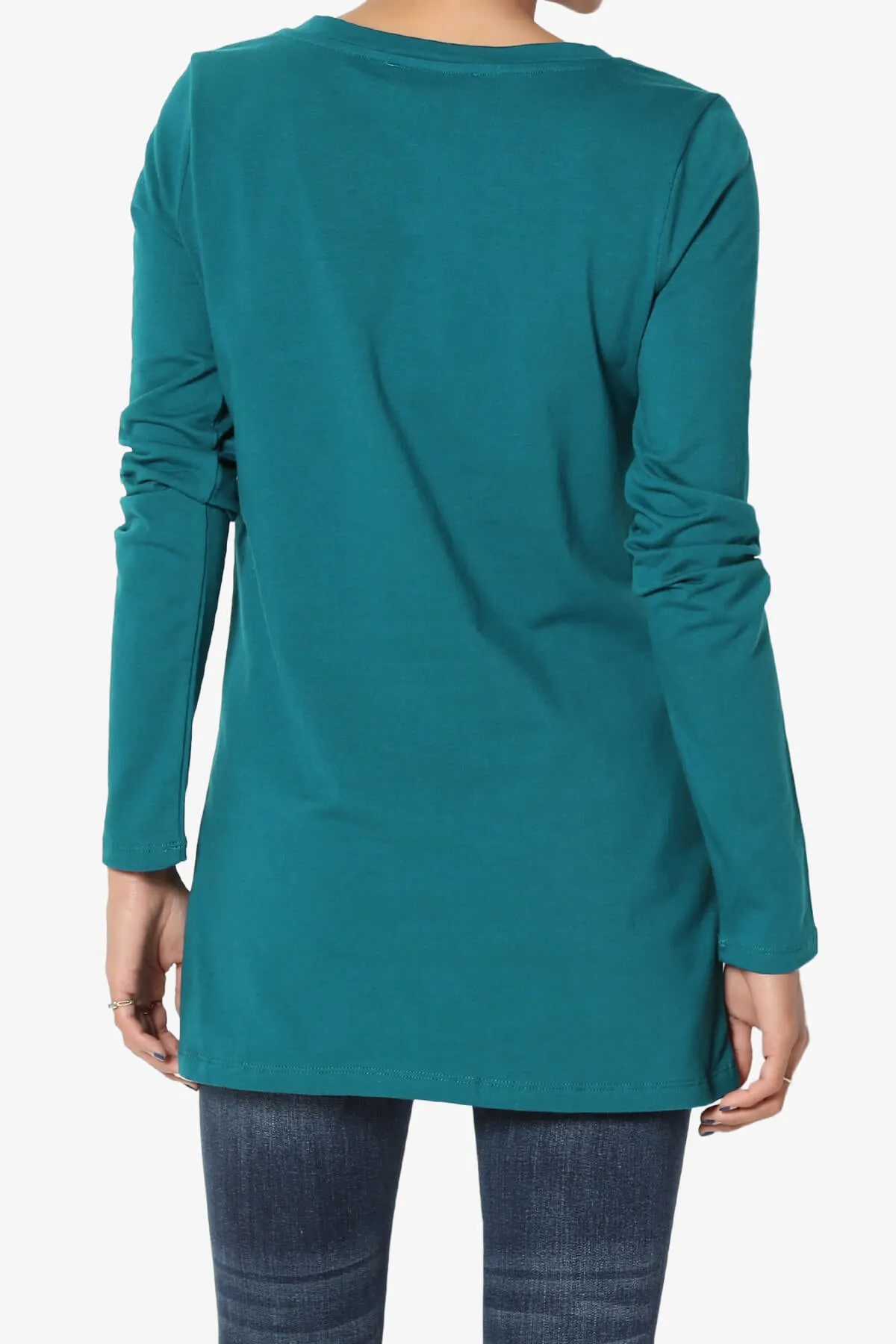 Lasso Cotton V-Neck Long Sleeve Tee