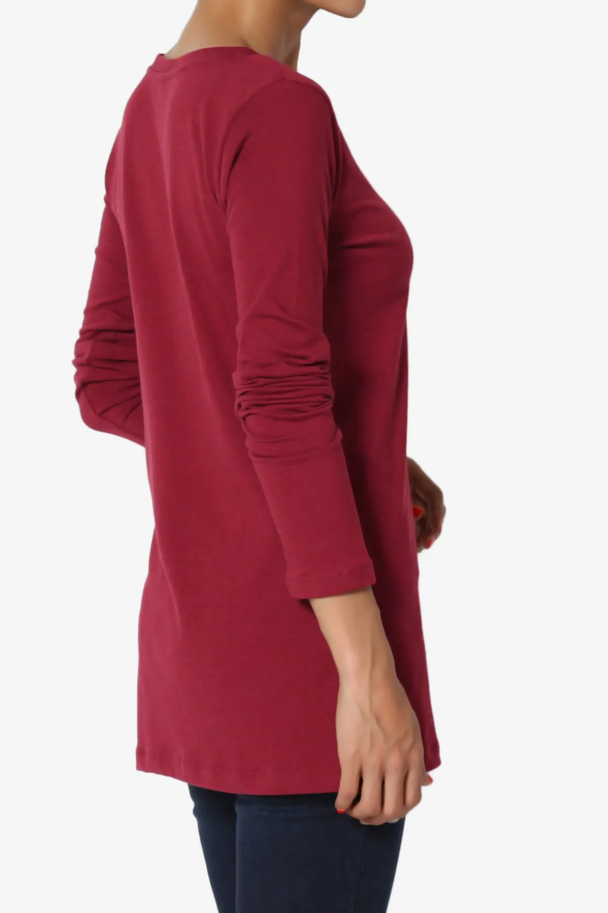 Lasso Cotton V-Neck Long Sleeve Tee