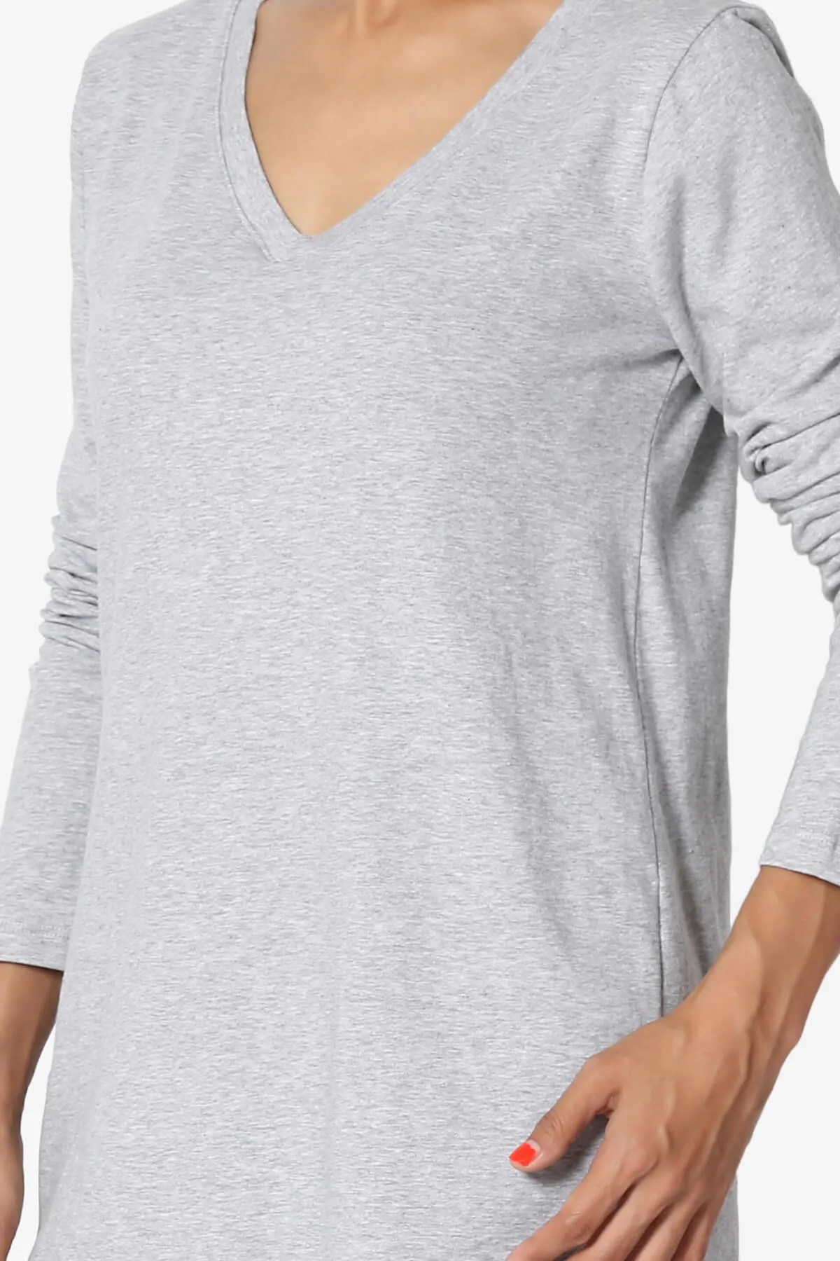 Lasso Cotton V-Neck Long Sleeve Tee