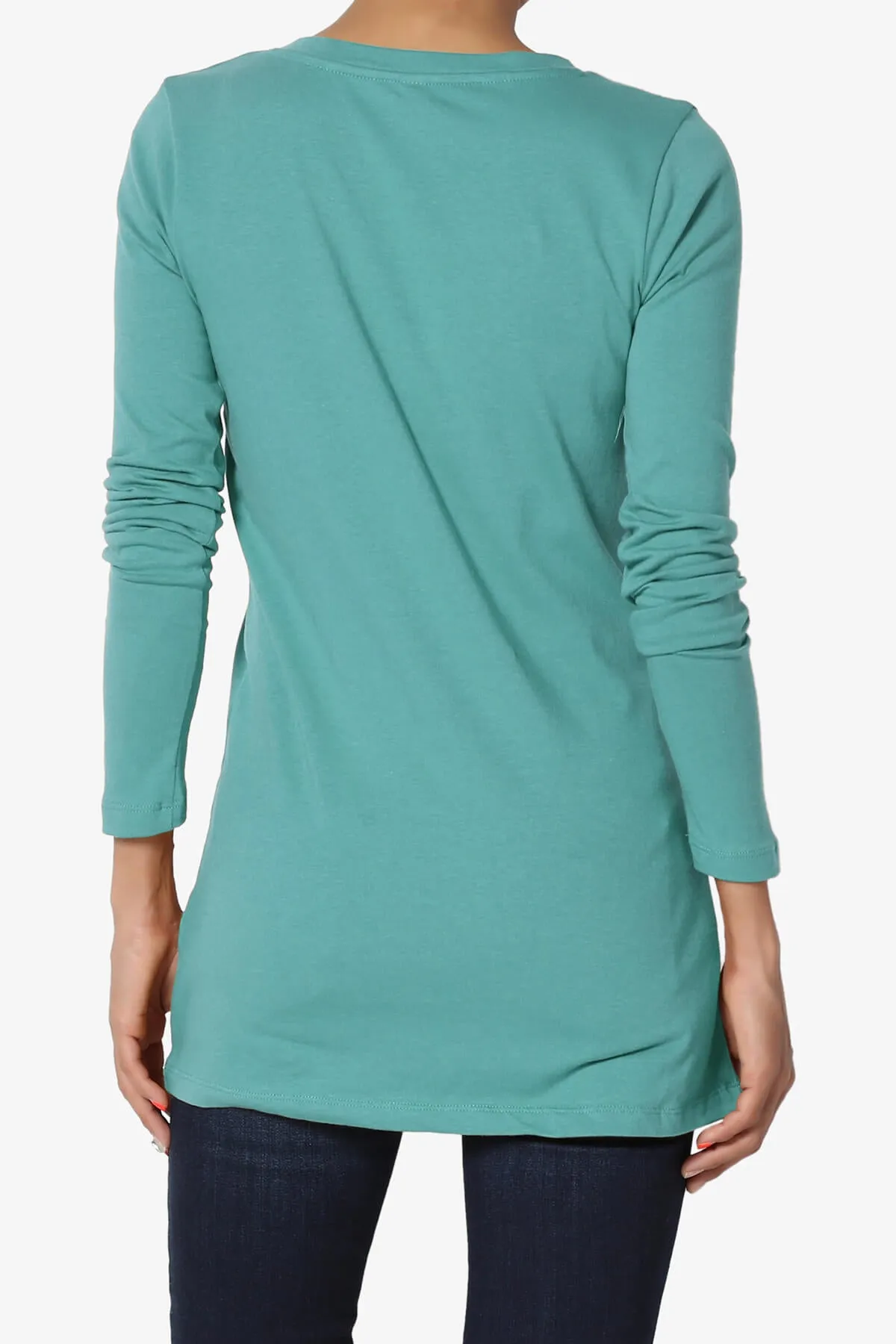 Lasso Cotton V-Neck Long Sleeve Tee