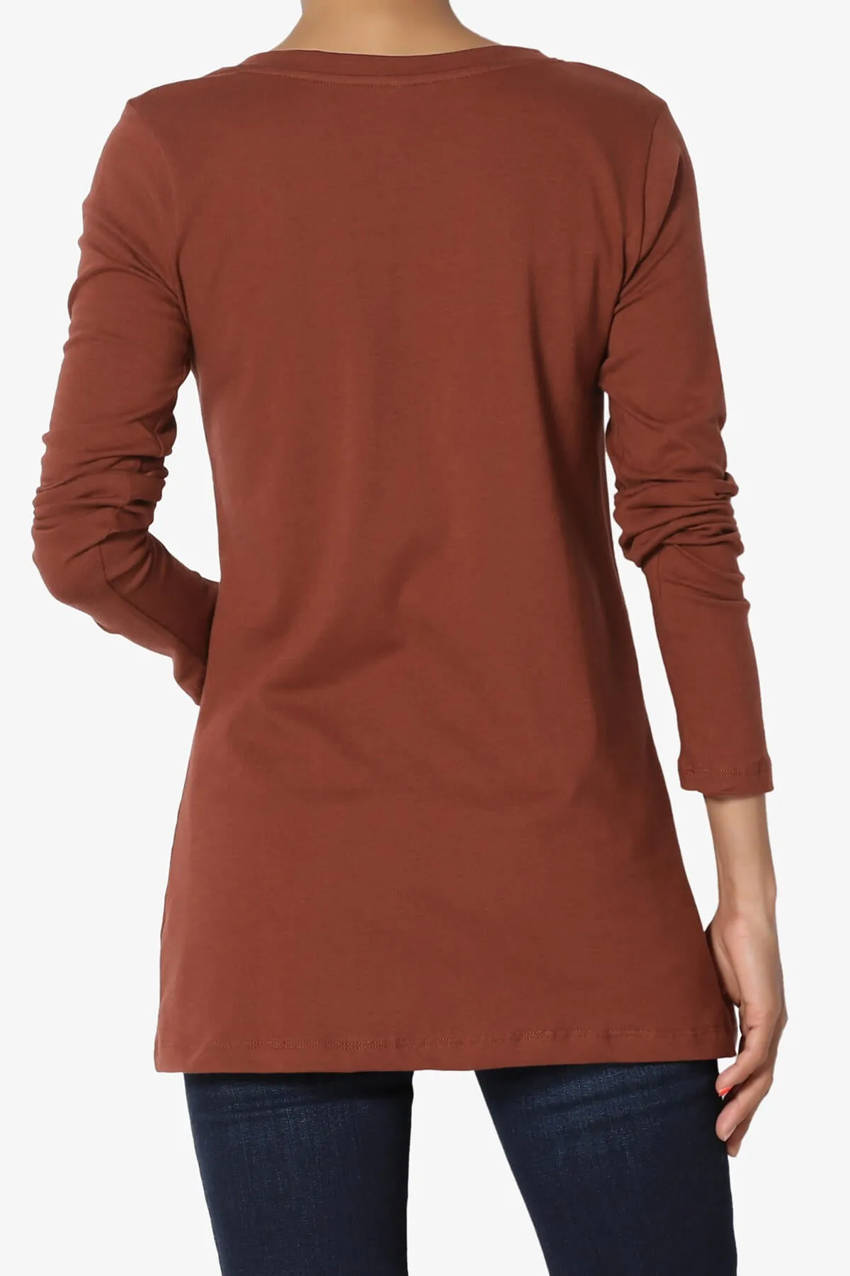 Lasso Cotton V-Neck Long Sleeve Tee