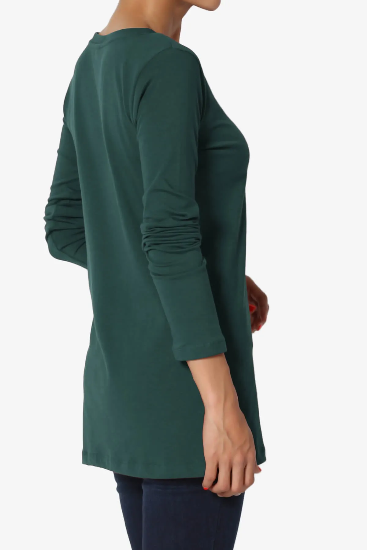 Lasso Cotton V-Neck Long Sleeve Tee