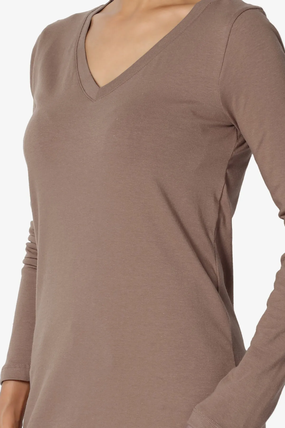 Lasso Cotton V-Neck Long Sleeve Tee