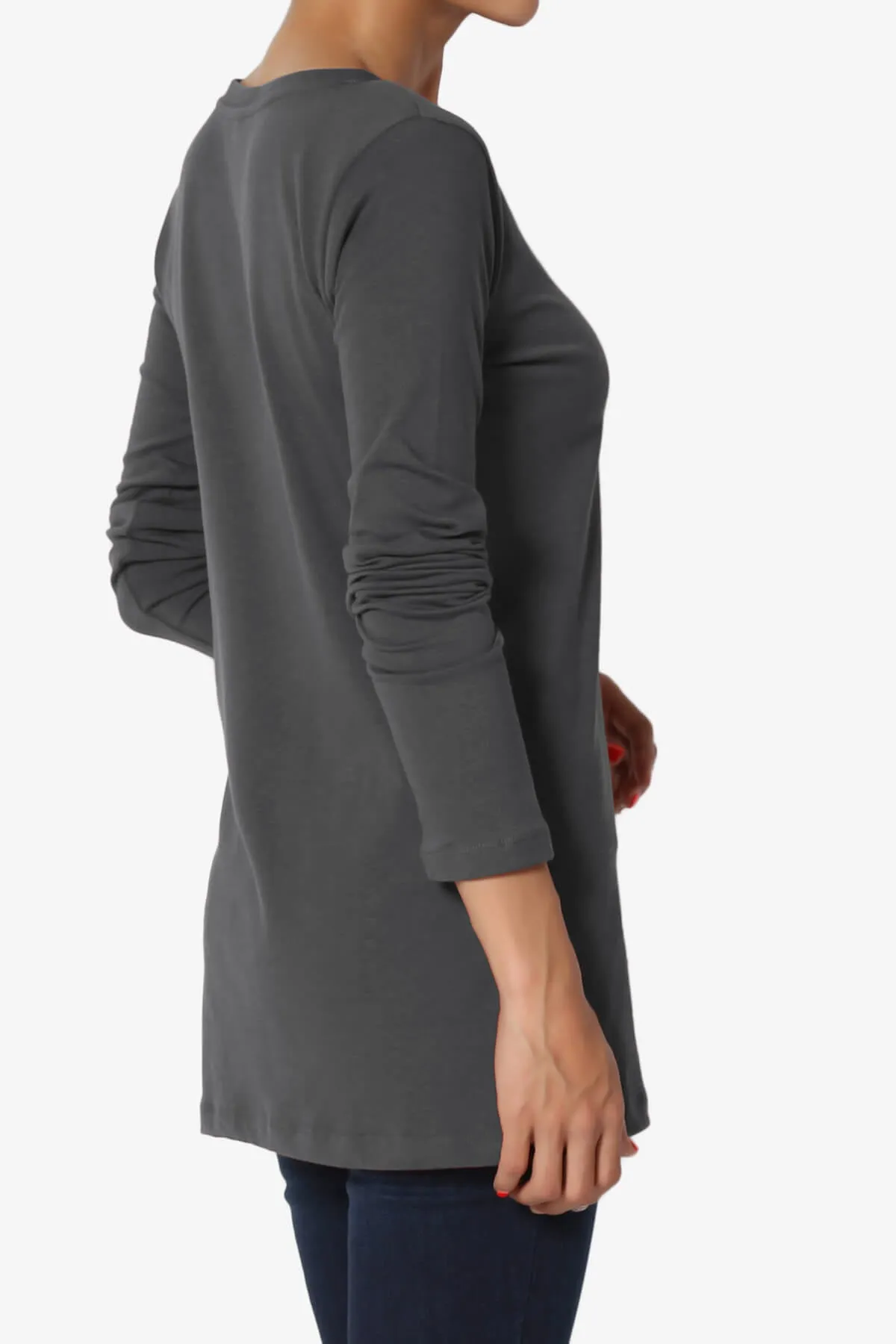 Lasso Cotton V-Neck Long Sleeve Tee