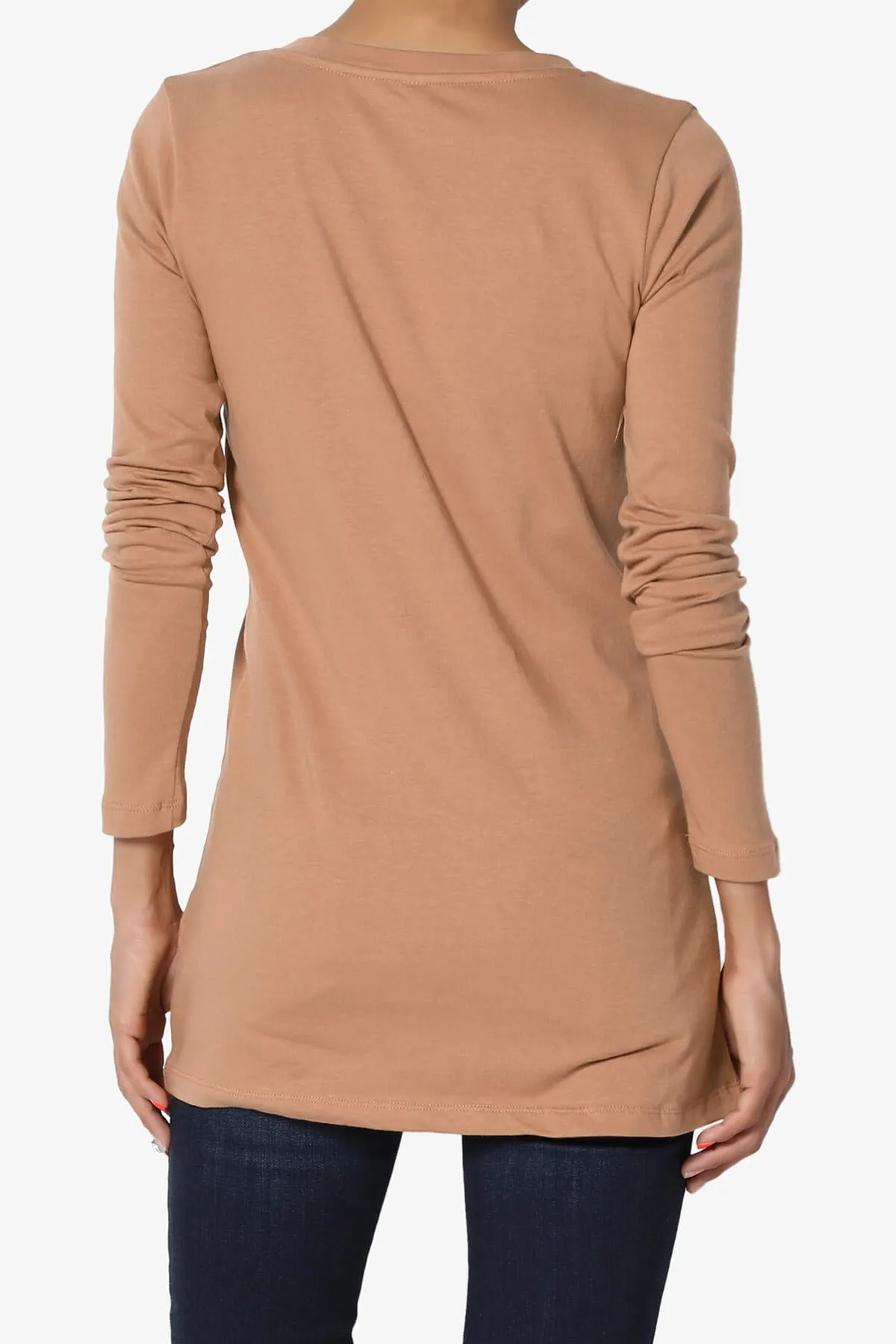 Lasso Cotton V-Neck Long Sleeve Tee