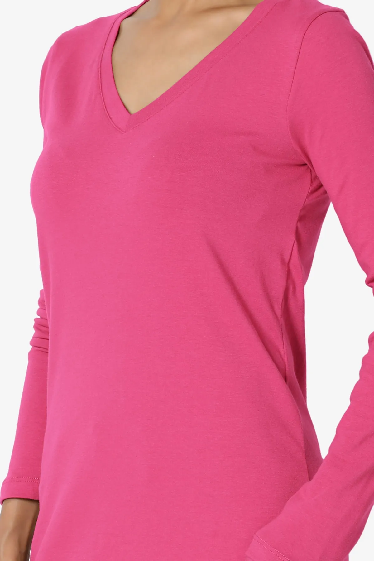 Lasso Cotton V-Neck Long Sleeve Tee