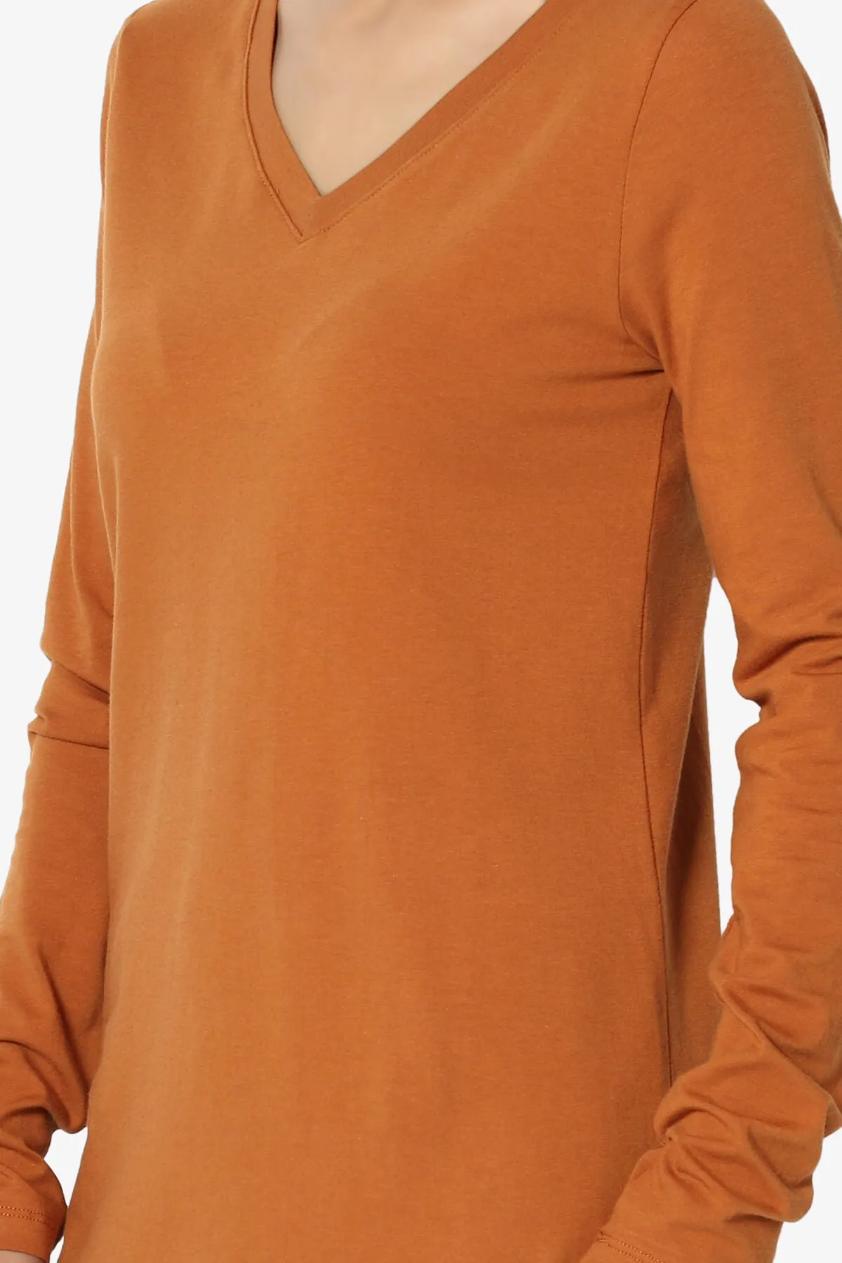 Lasso Cotton V-Neck Long Sleeve Tee