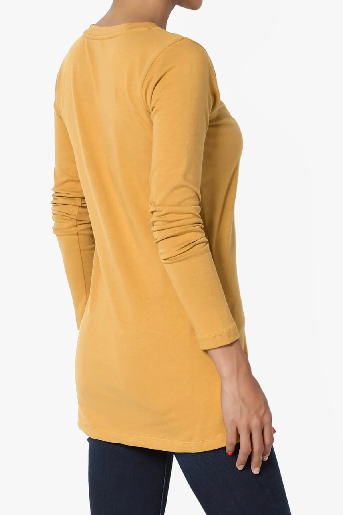Lasso Cotton V-Neck Long Sleeve Tee