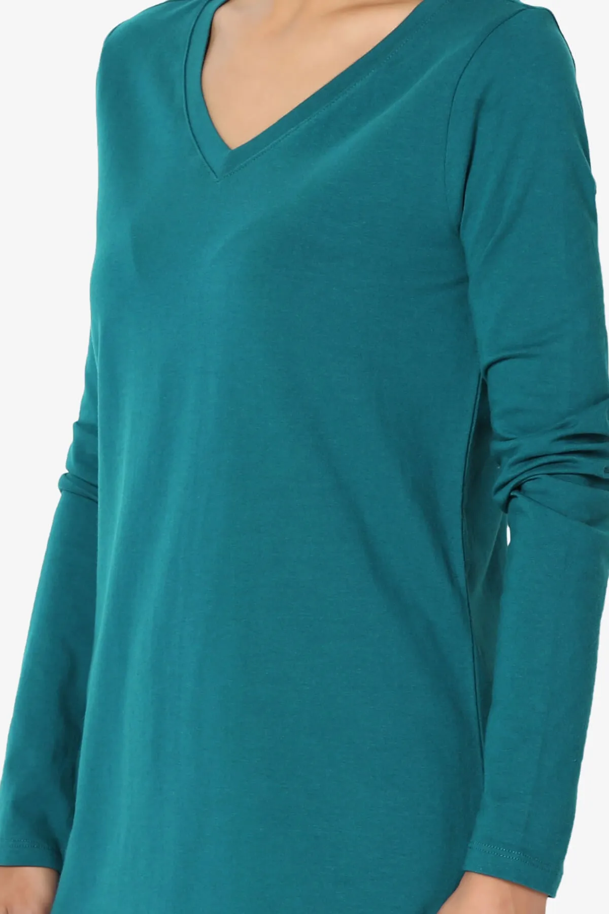 Lasso Cotton V-Neck Long Sleeve Tee
