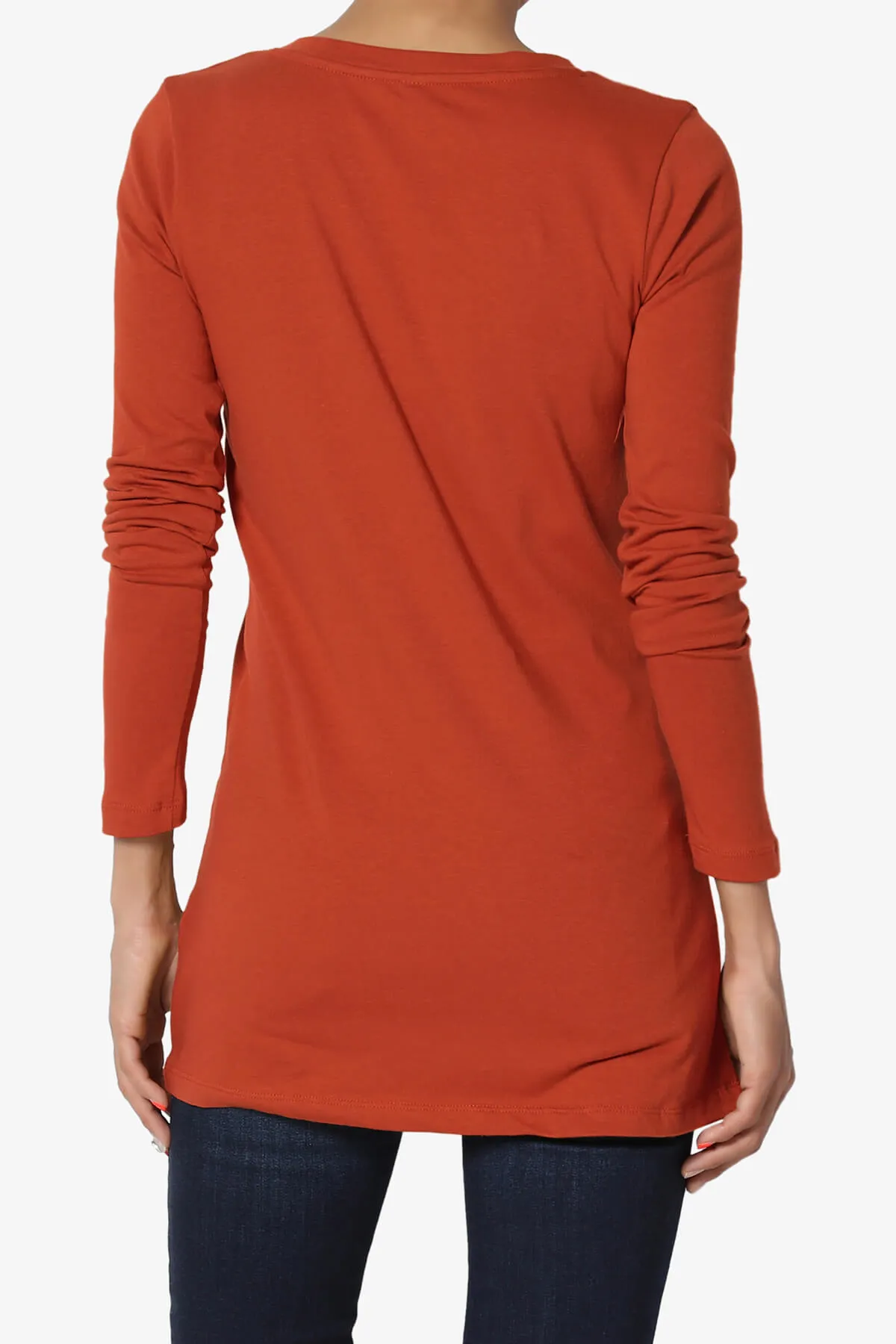 Lasso Cotton V-Neck Long Sleeve Tee