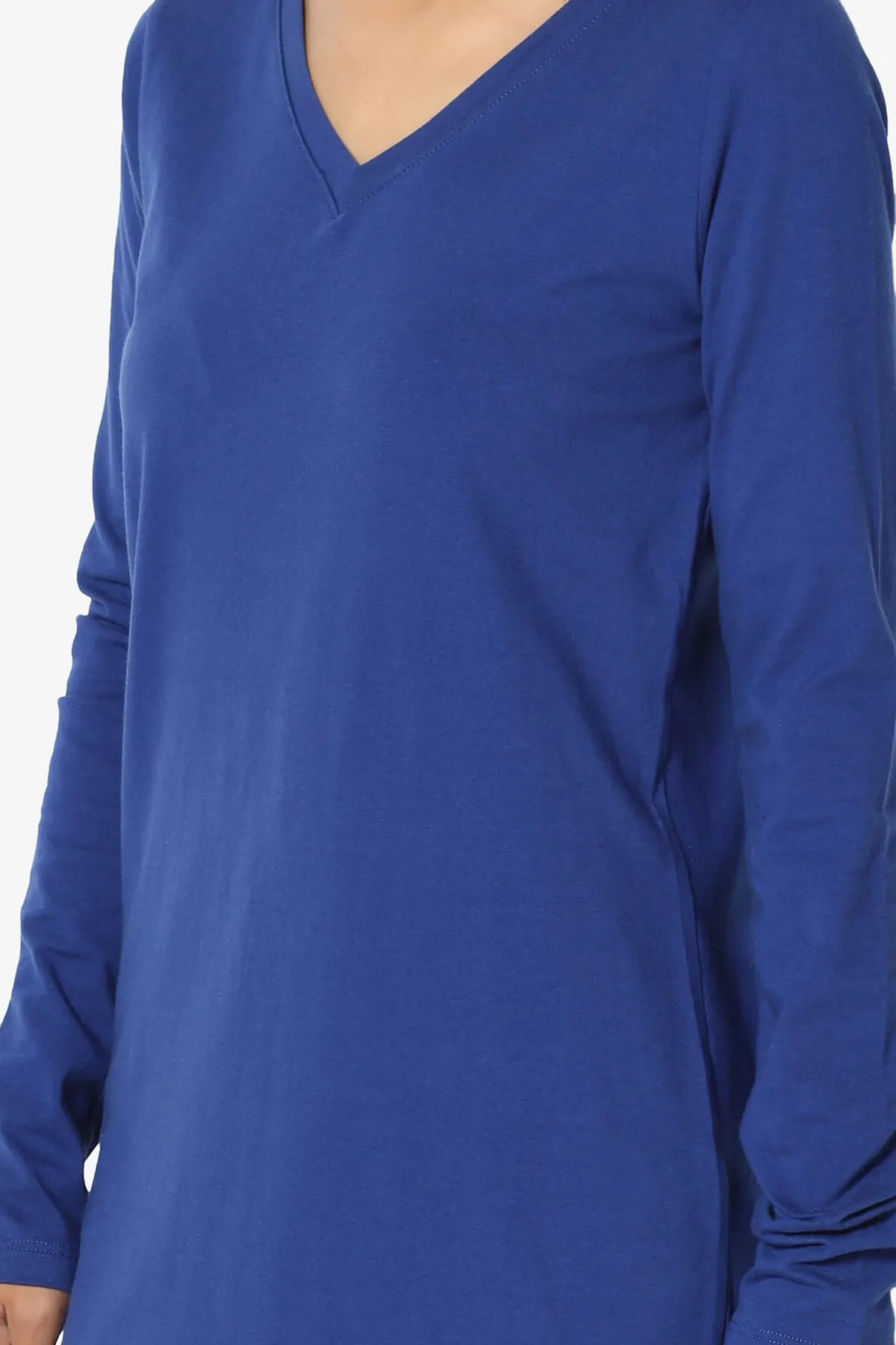 Lasso Cotton V-Neck Long Sleeve Tee