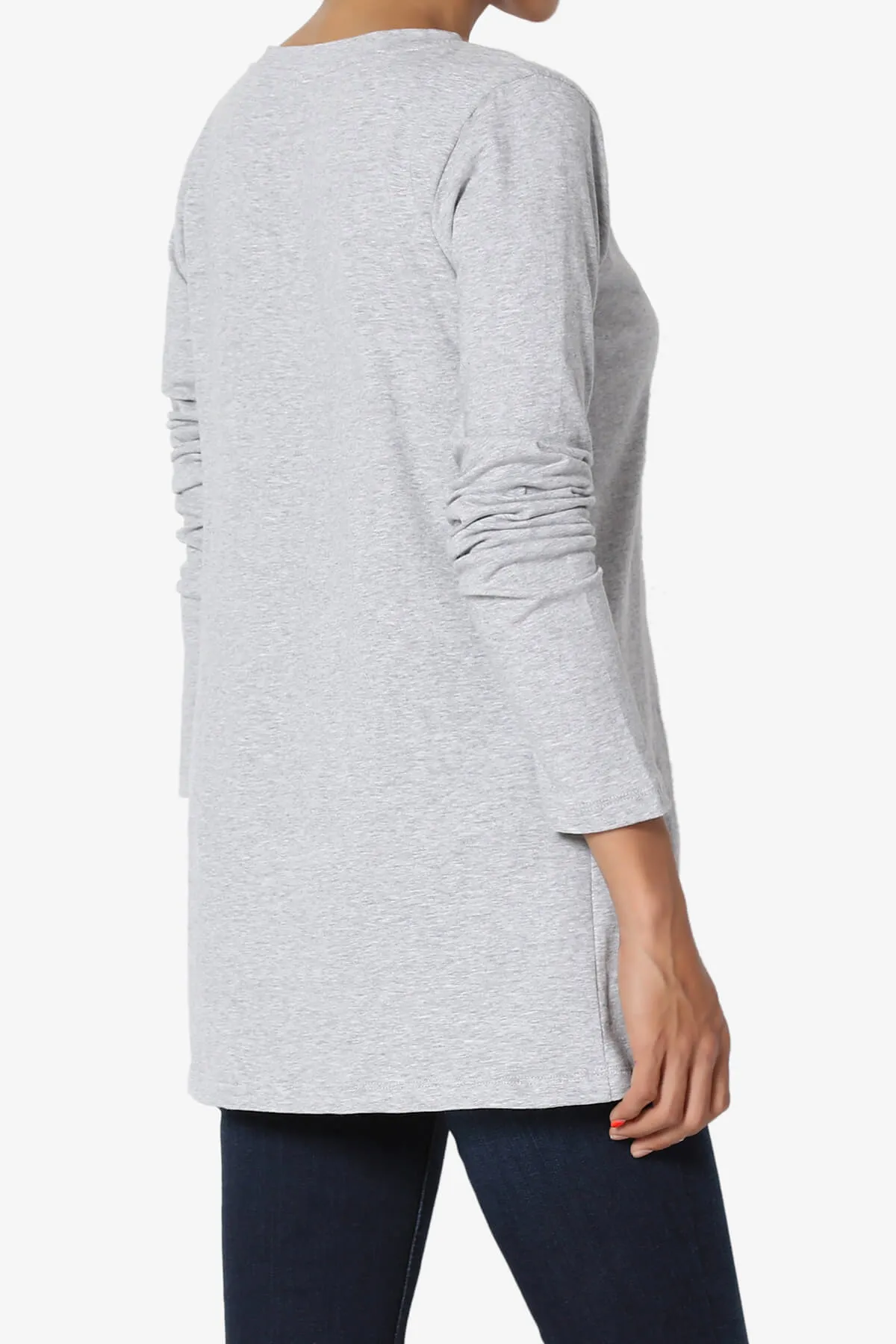 Lasso Cotton V-Neck Long Sleeve Tee