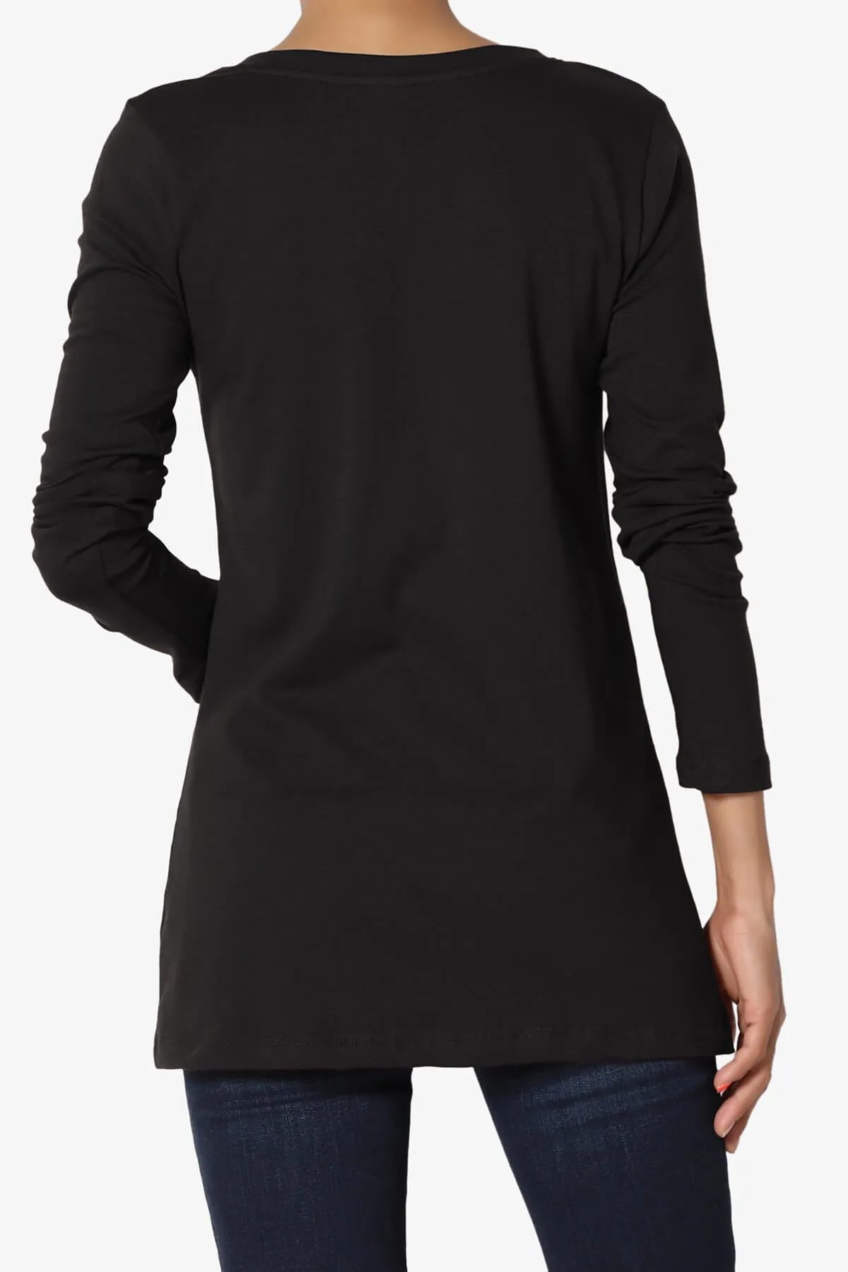 Lasso Cotton V-Neck Long Sleeve Tee