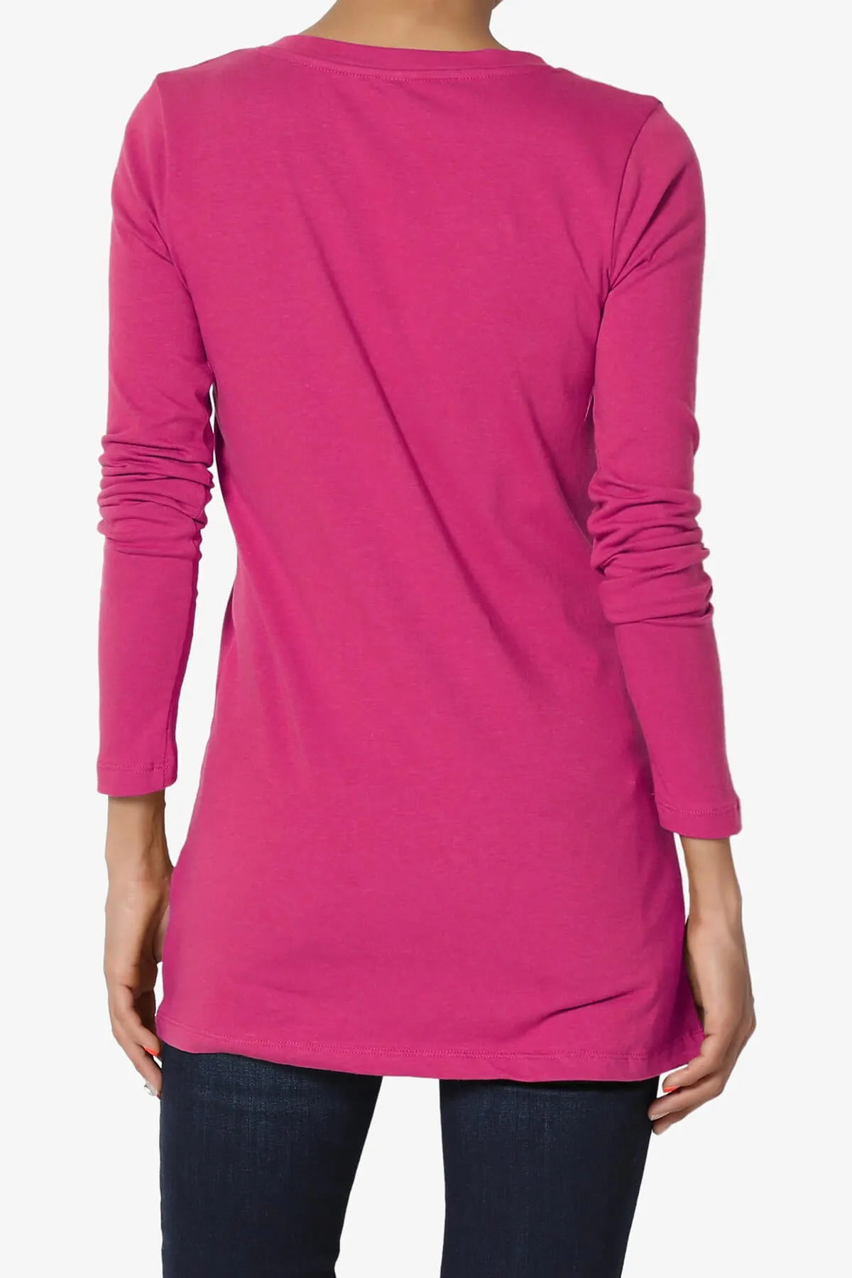 Lasso Cotton V-Neck Long Sleeve Tee