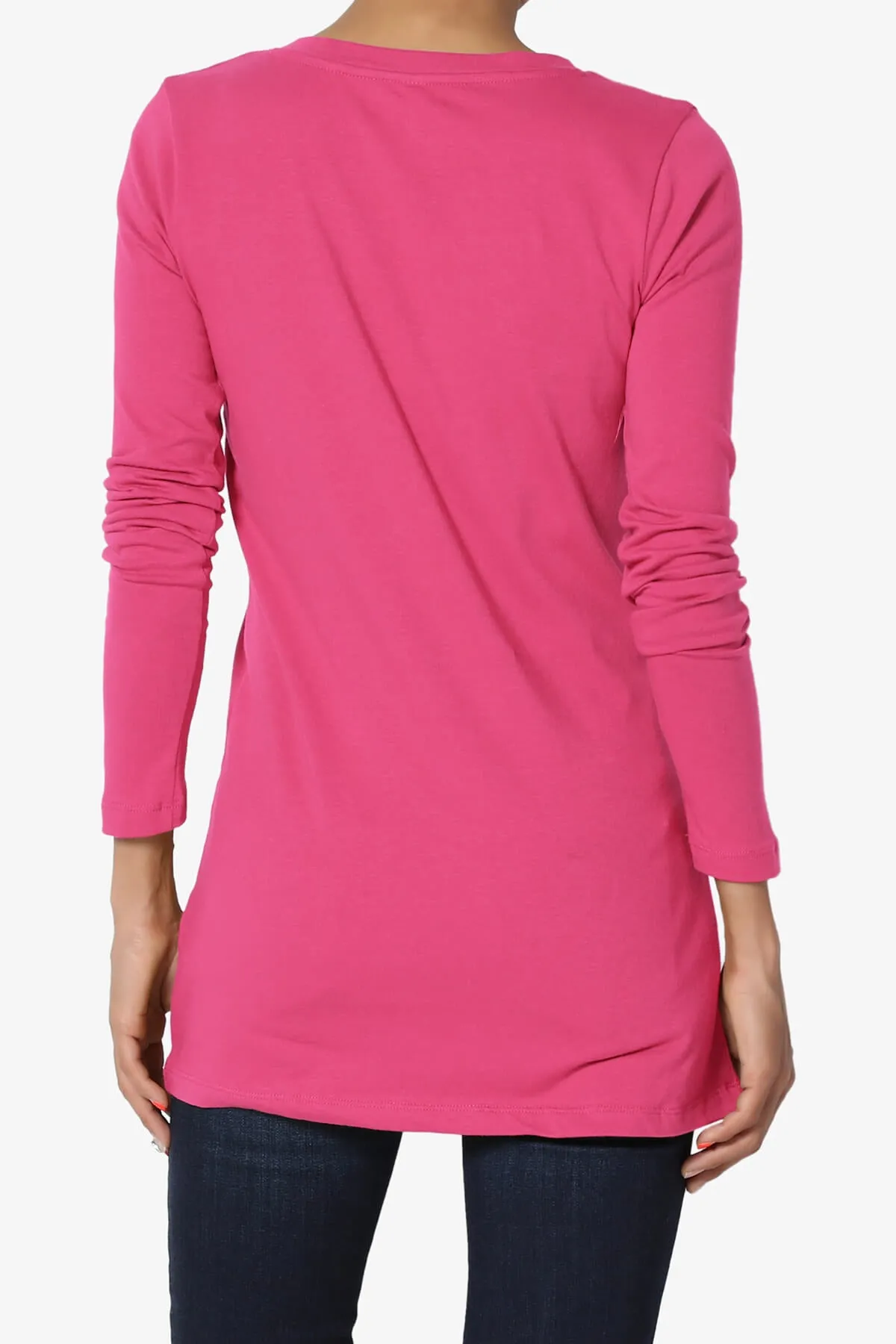 Lasso Cotton V-Neck Long Sleeve Tee