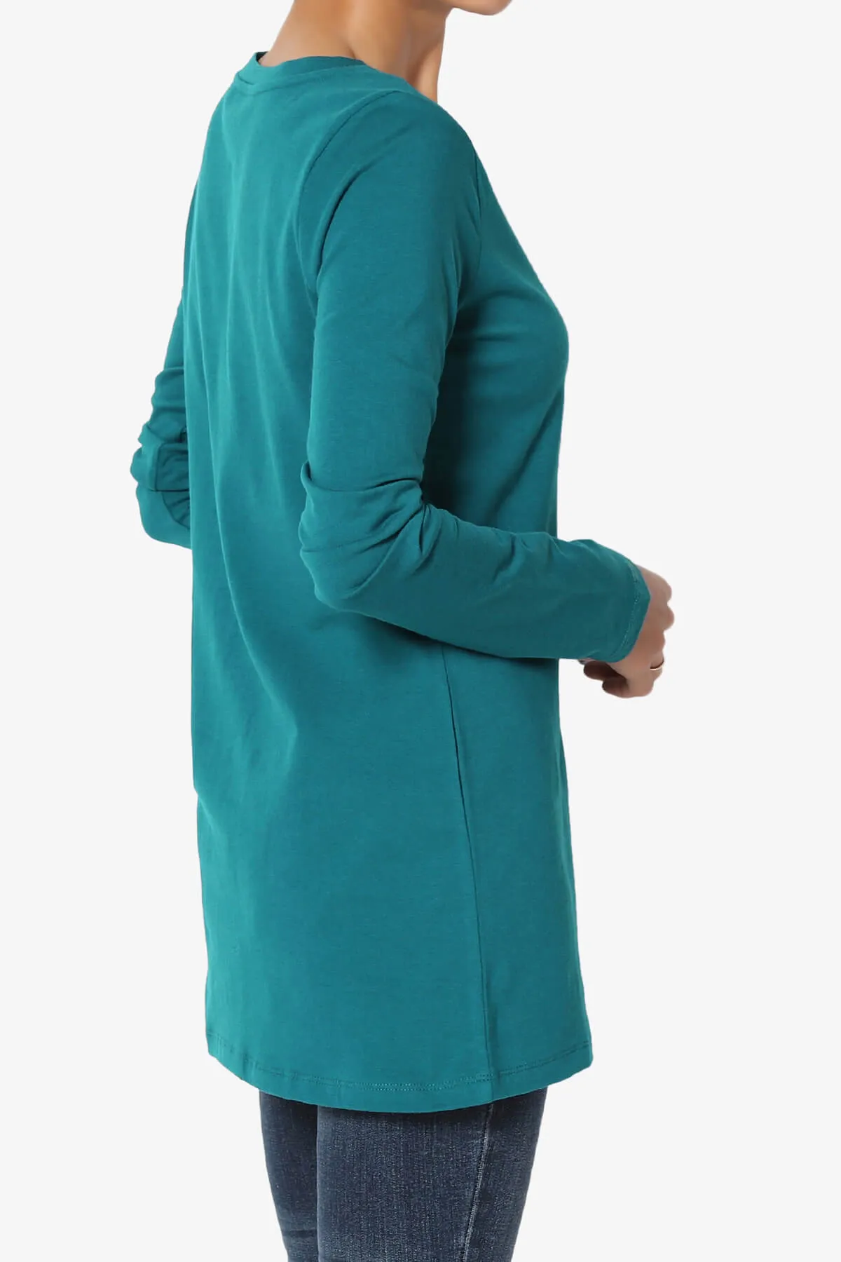 Lasso Cotton V-Neck Long Sleeve Tee