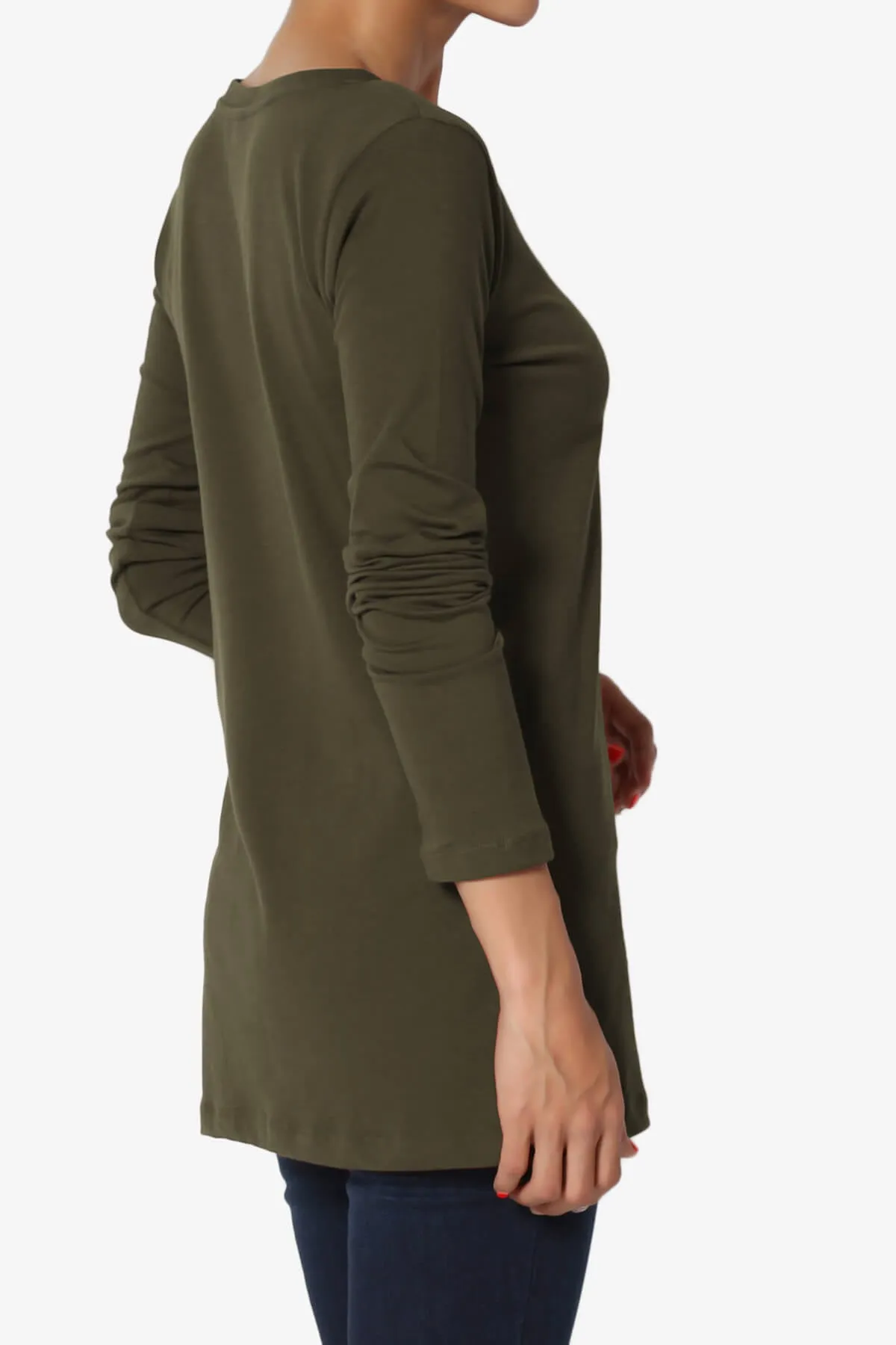 Lasso Cotton V-Neck Long Sleeve Tee