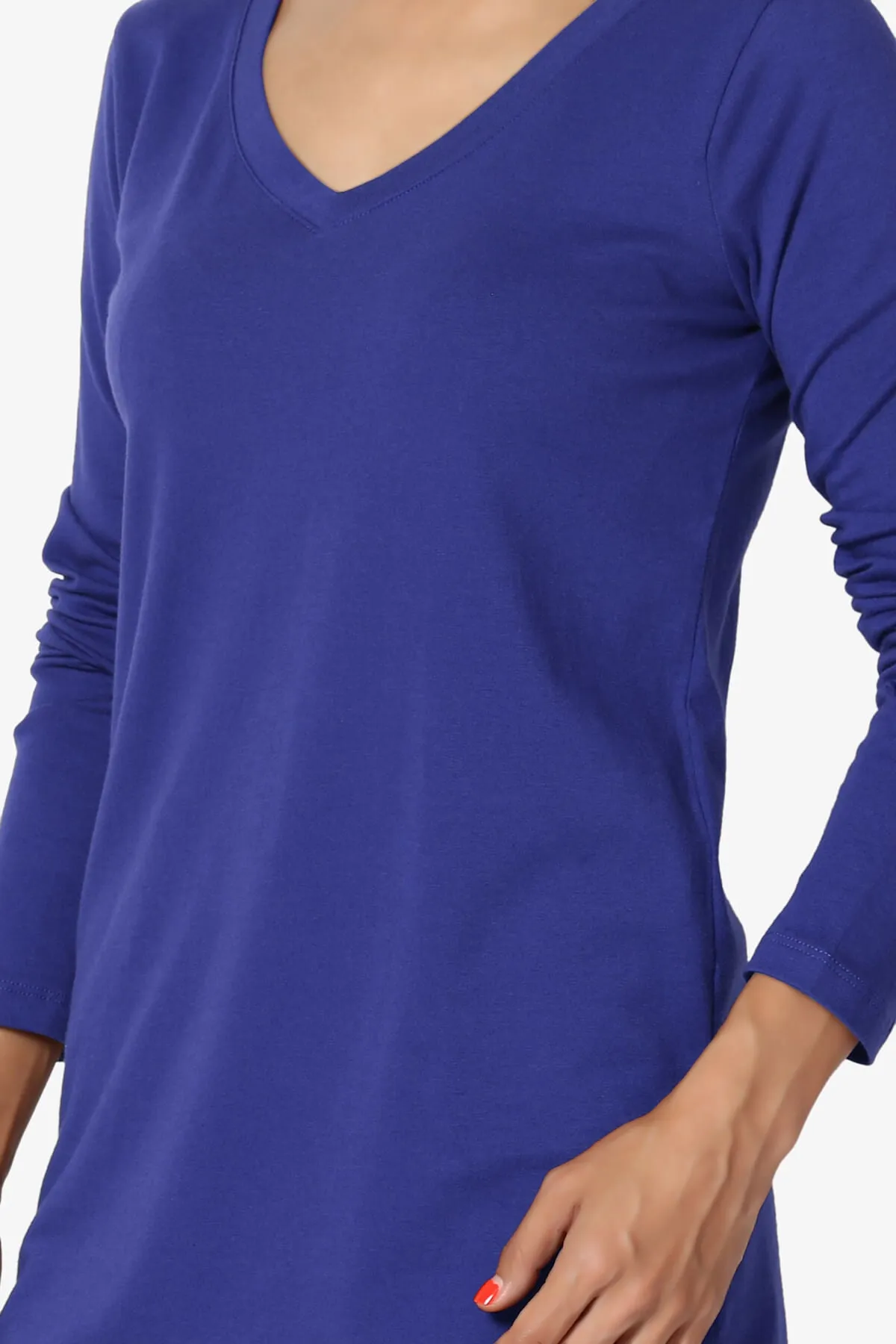 Lasso Cotton V-Neck Long Sleeve Tee