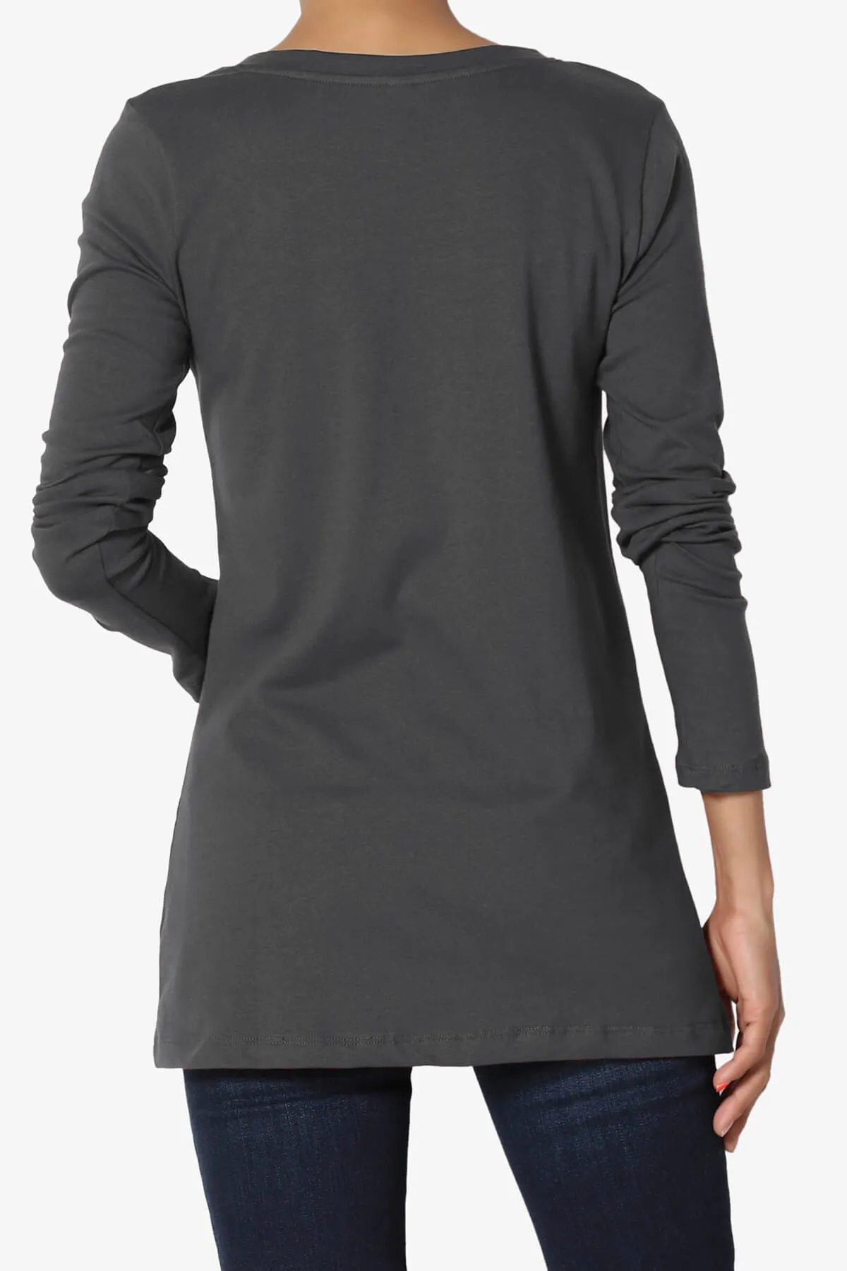 Lasso Cotton V-Neck Long Sleeve Tee