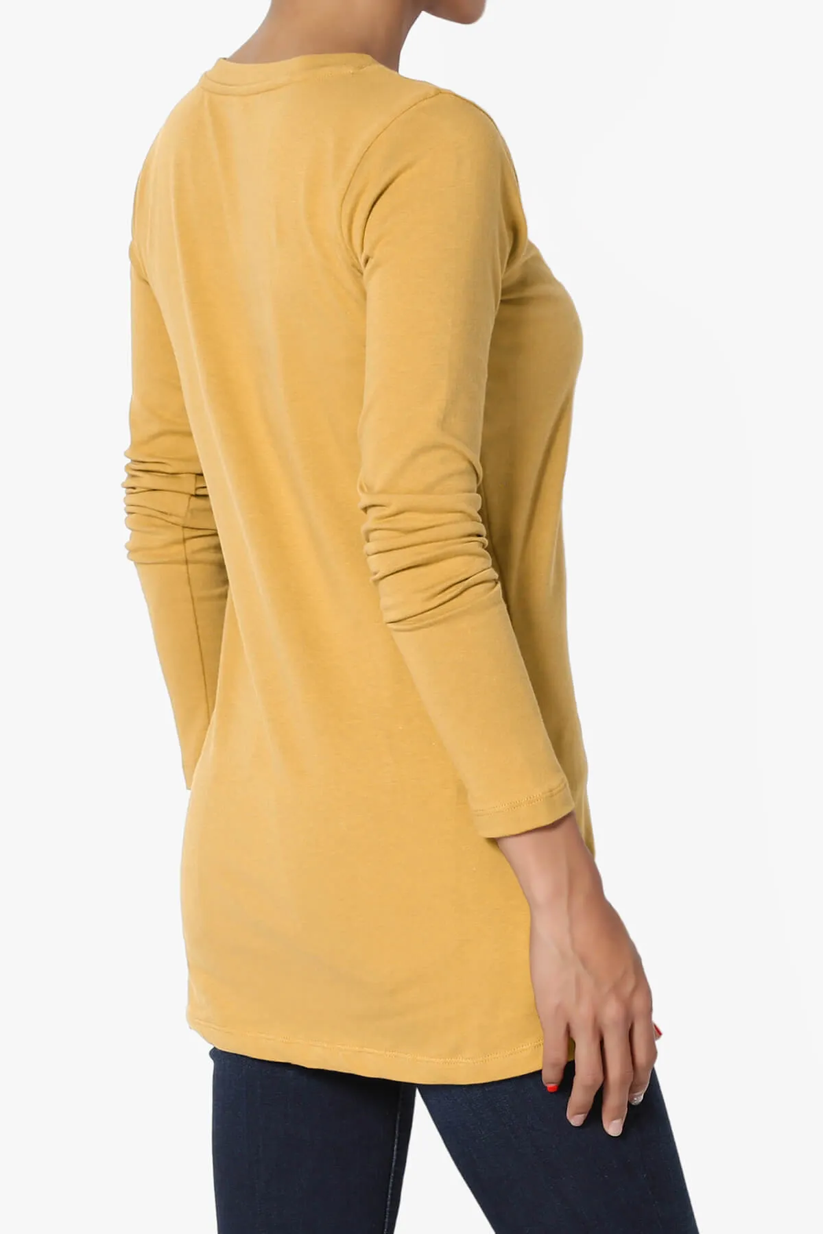 Lasso Cotton V-Neck Long Sleeve Tee