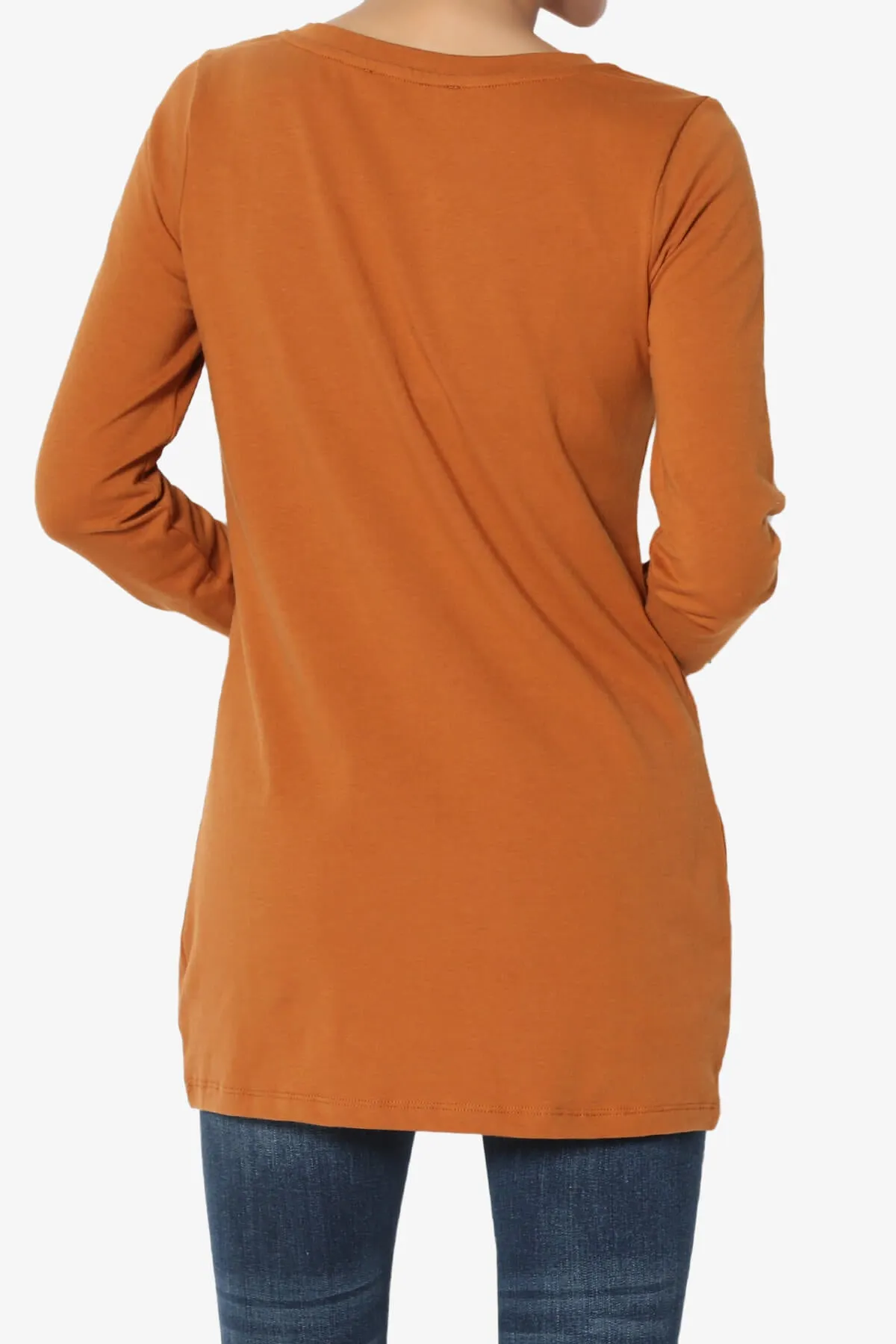 Lasso Cotton V-Neck Long Sleeve Tee