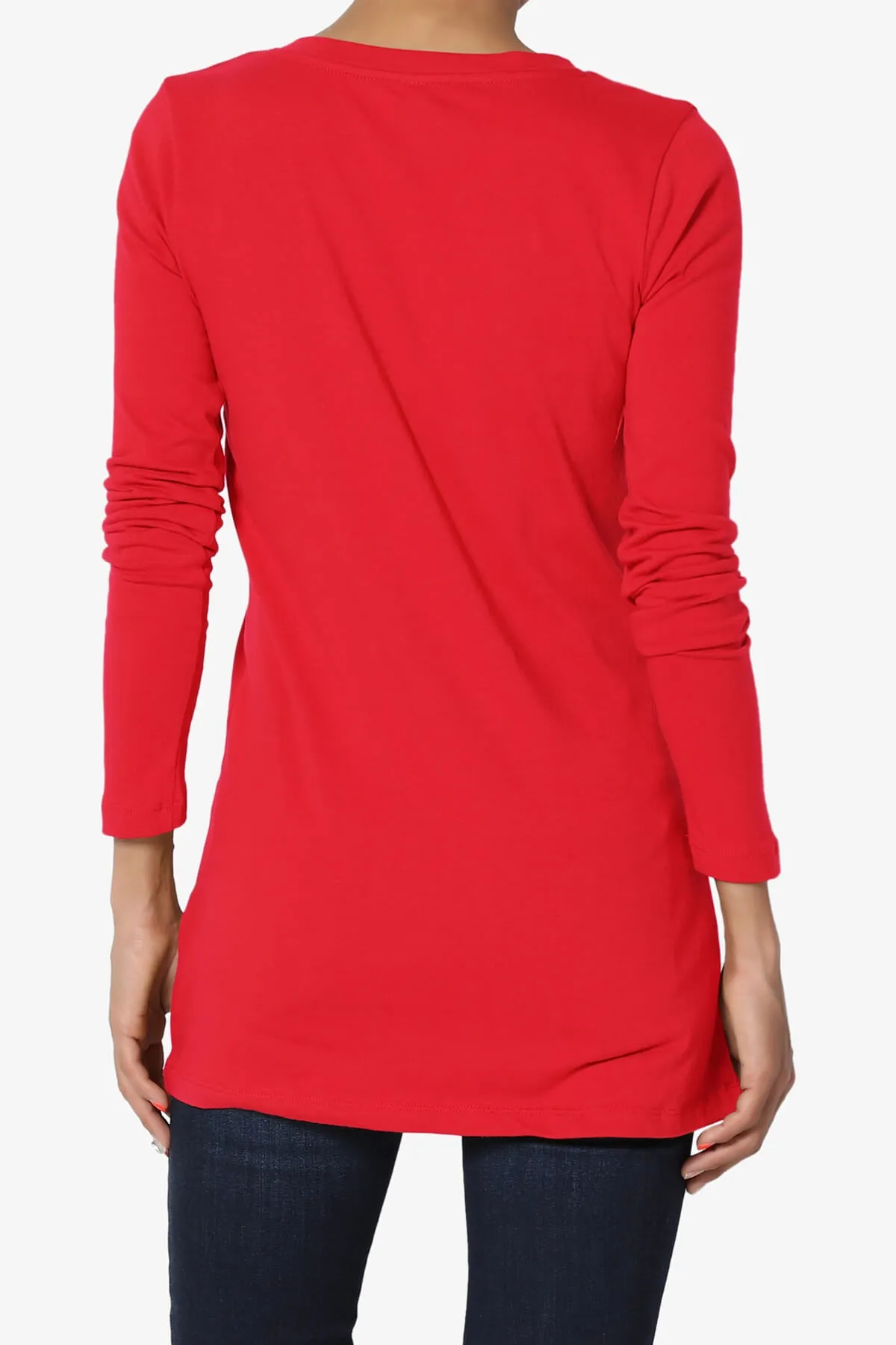 Lasso Cotton V-Neck Long Sleeve Tee