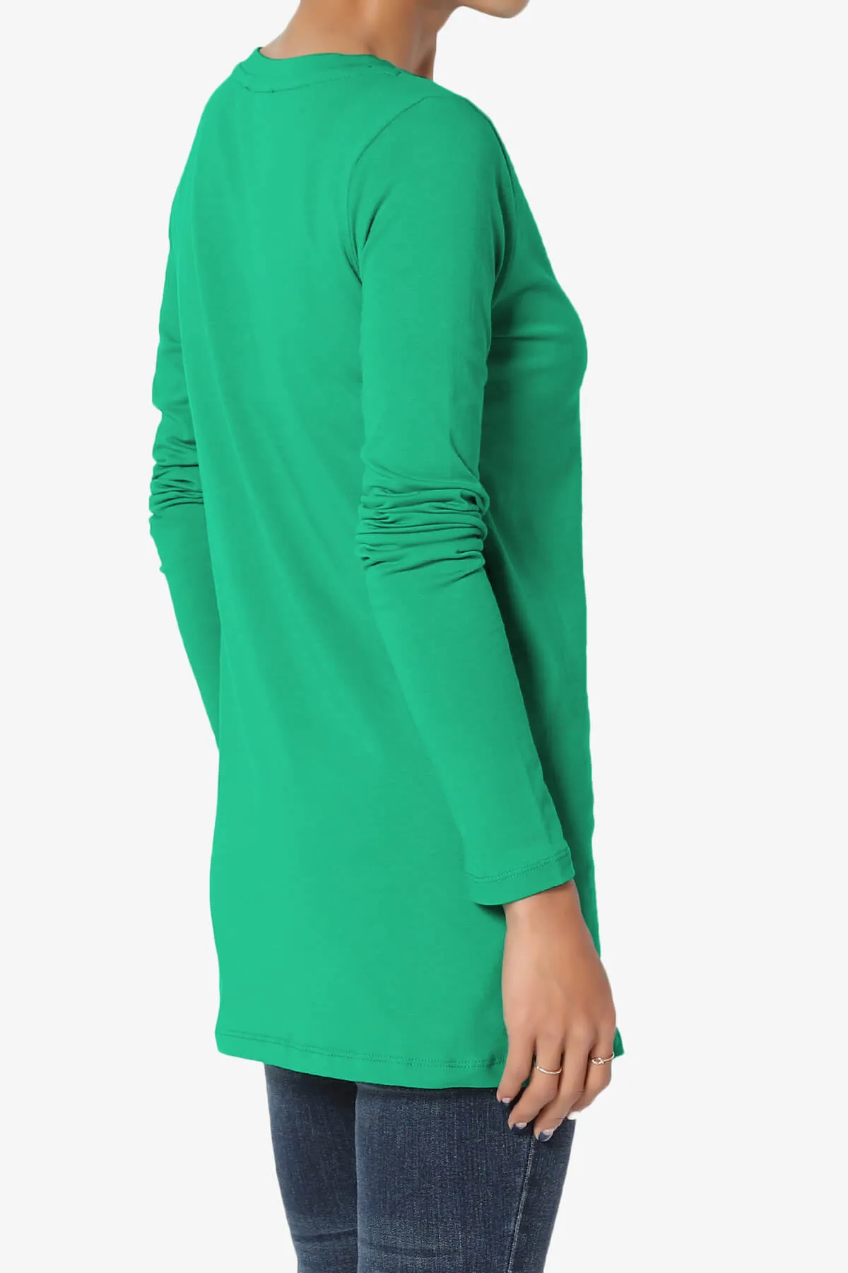 Lasso Cotton V-Neck Long Sleeve Tee
